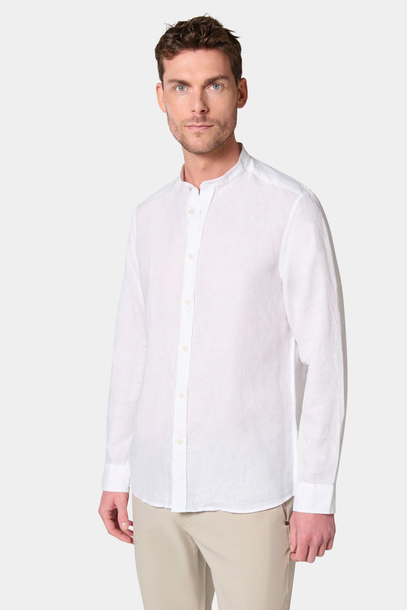 Chemise, lin Jerem, coupe confortable, col mao
