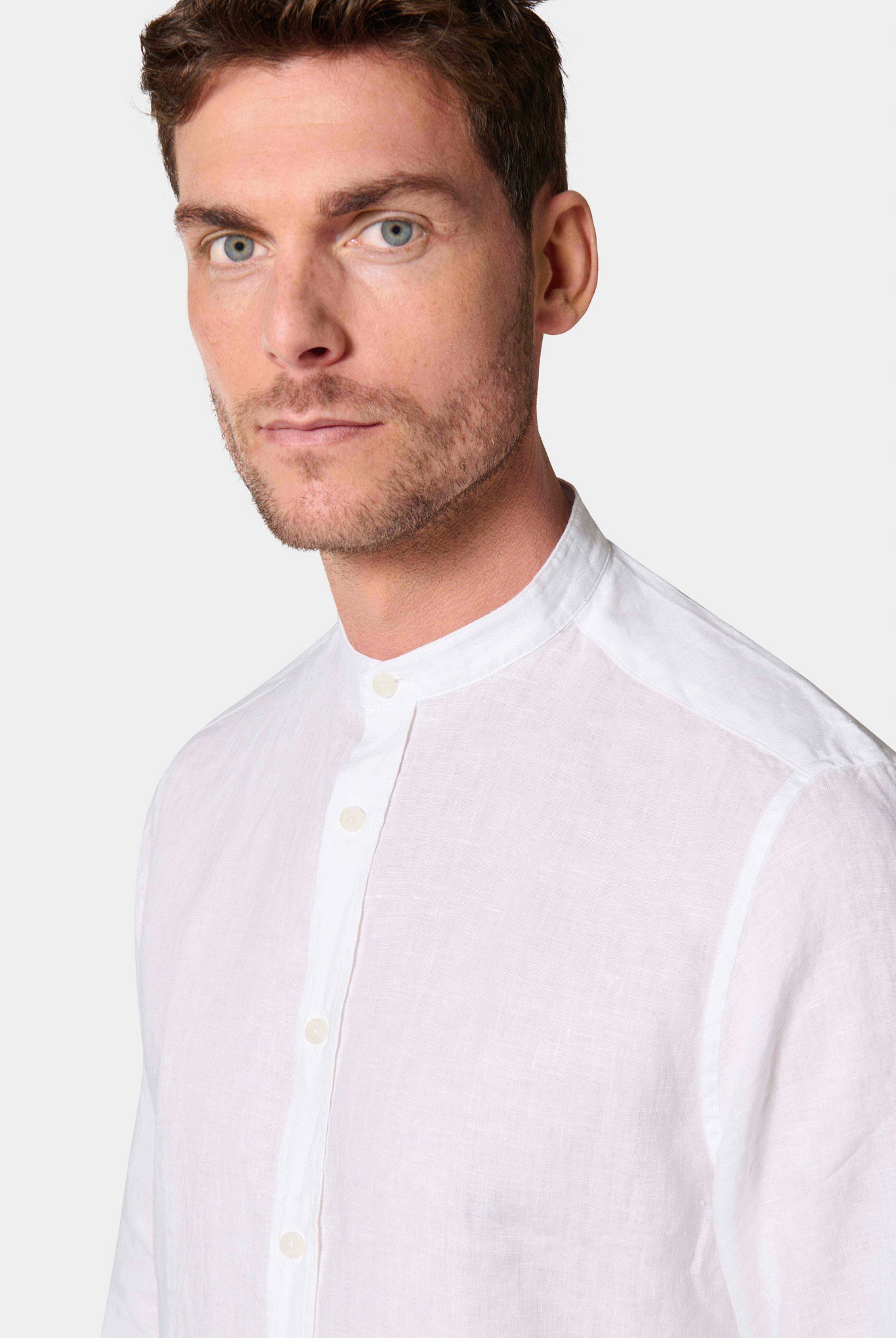 Lin — Chemise Jerem, col mao, coupe confortable