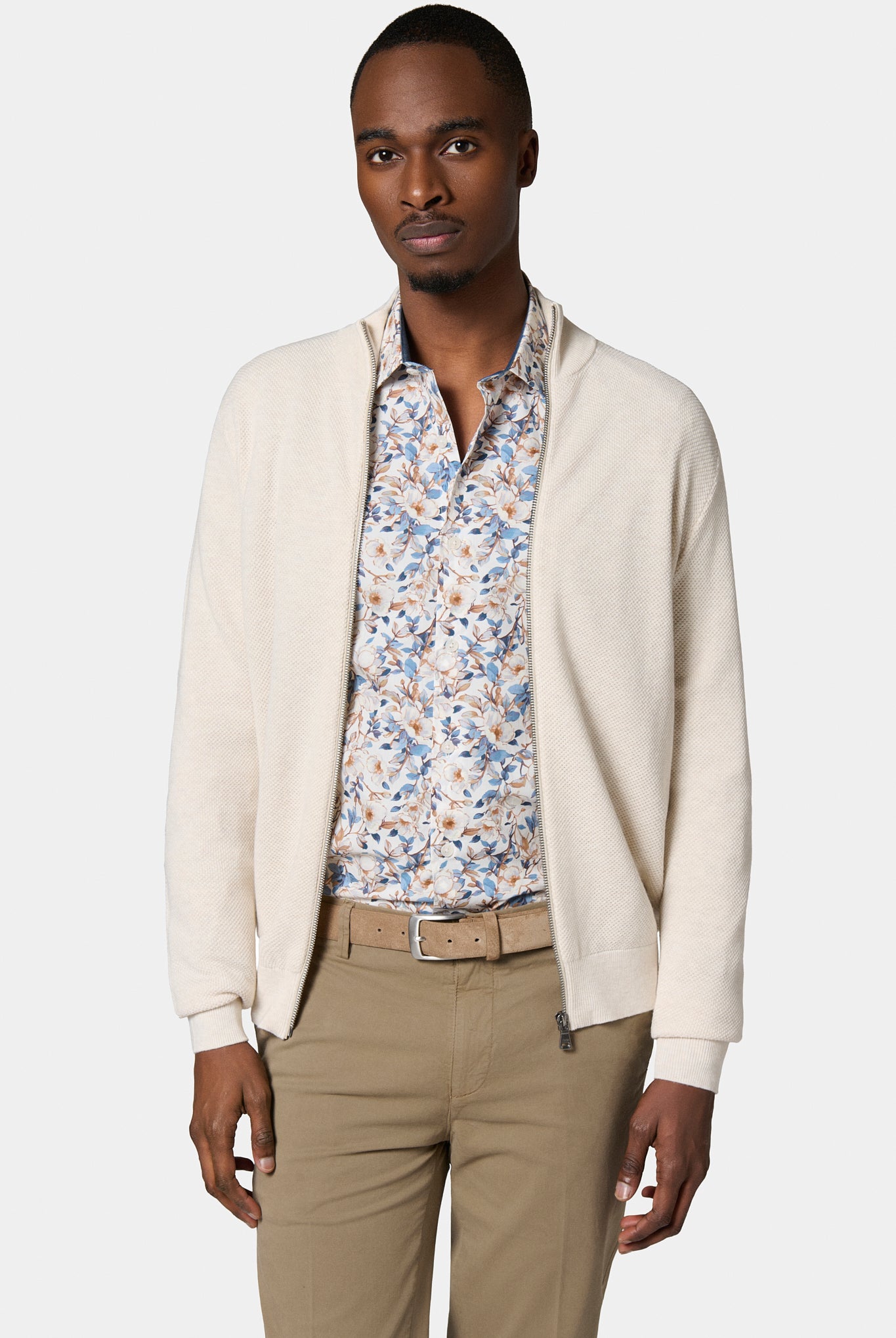 Gilet zippé col montant Jerem, coloris écru