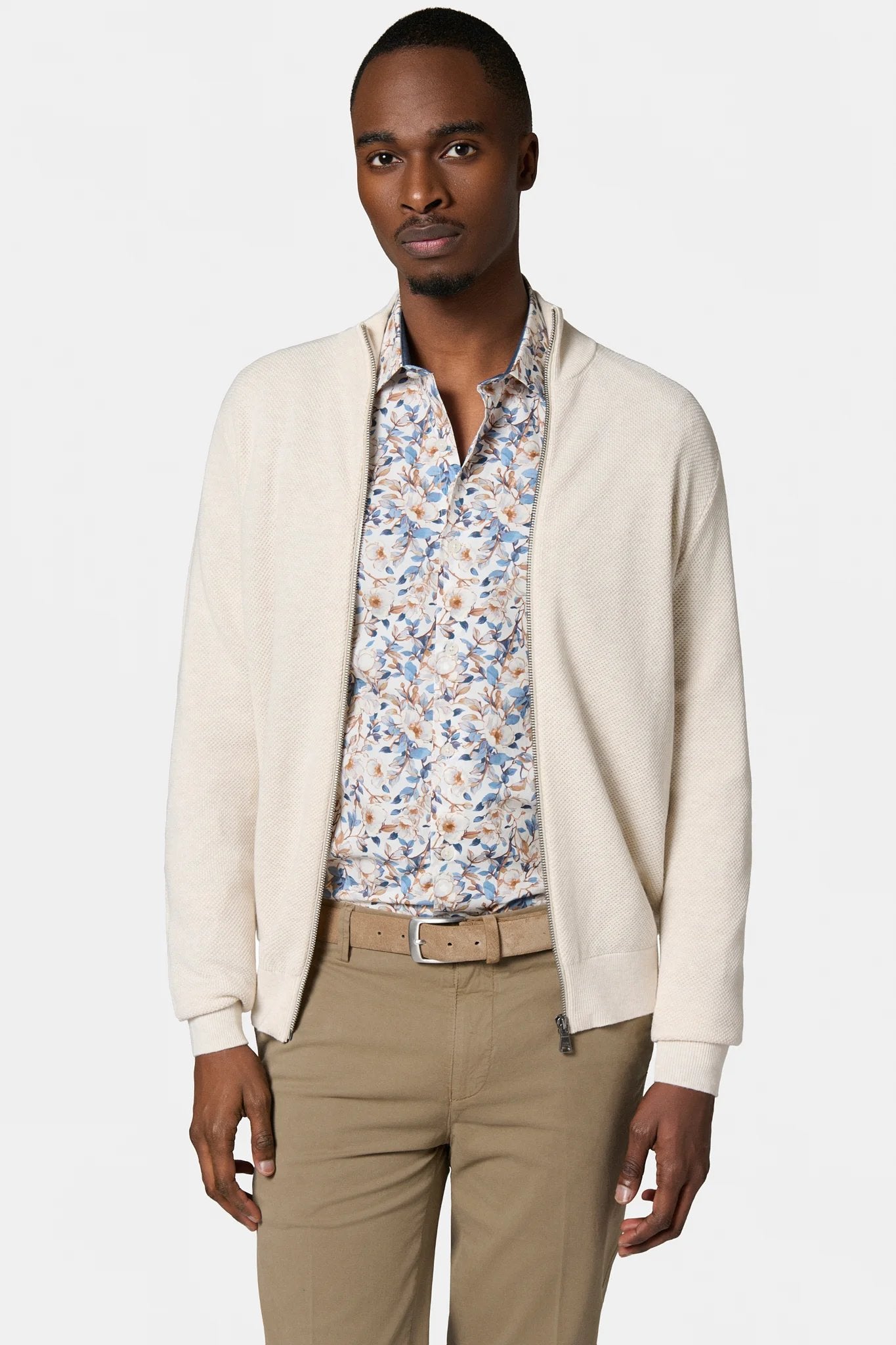 Gilet zippé col montant Jerem, coloris écru