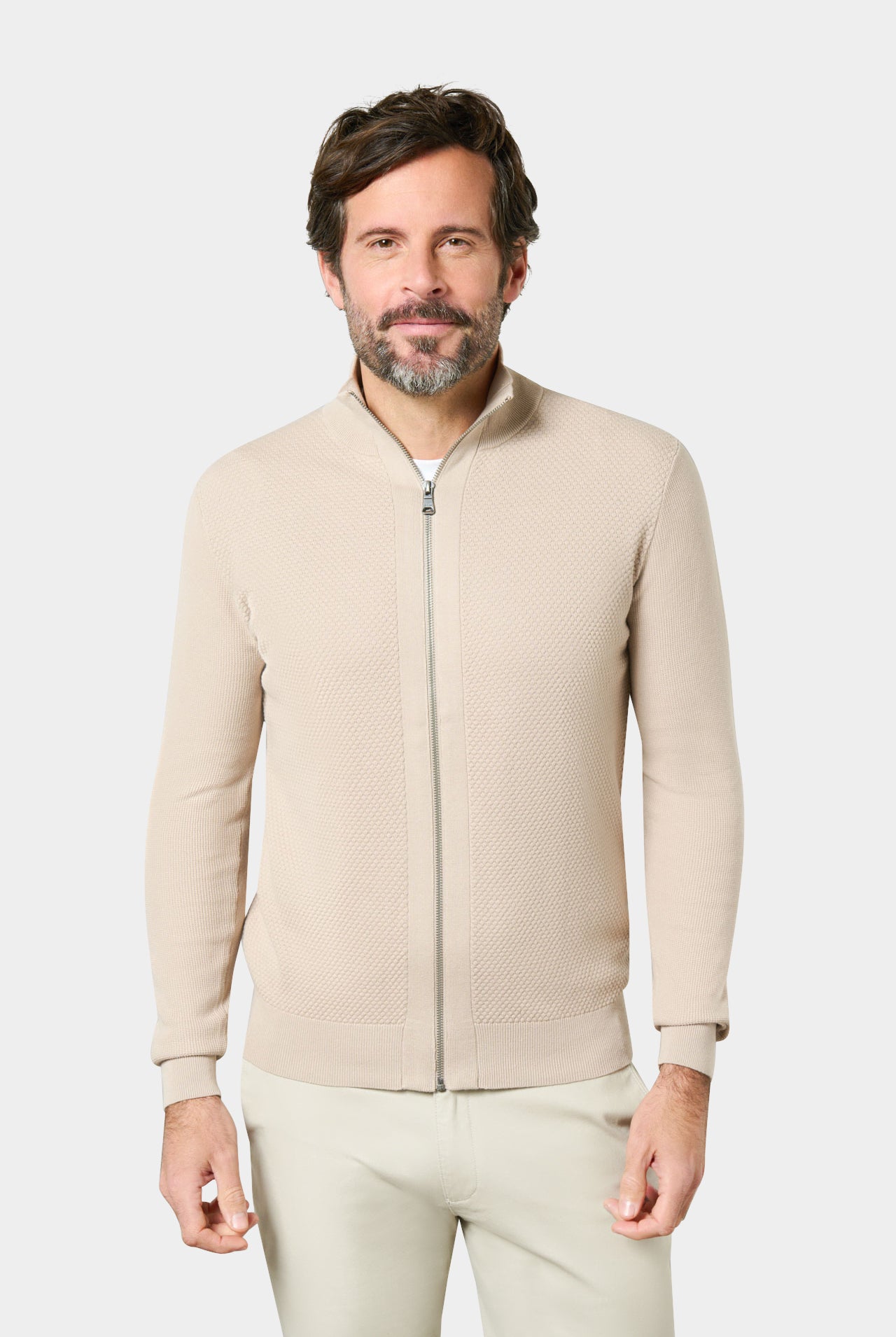 Pull zippé col montant goral Jerem, coloris écru