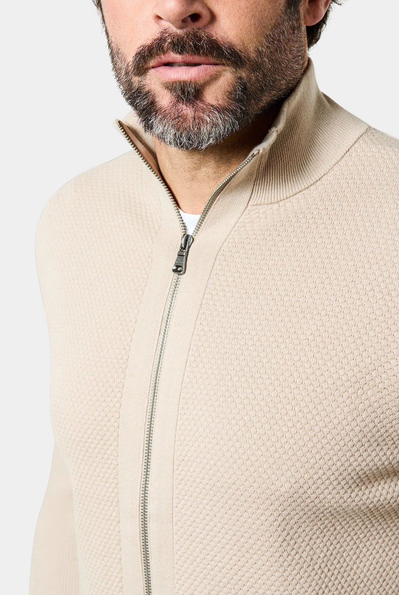 Pull zippé col montant goral Jerem, coloris écru vue 6