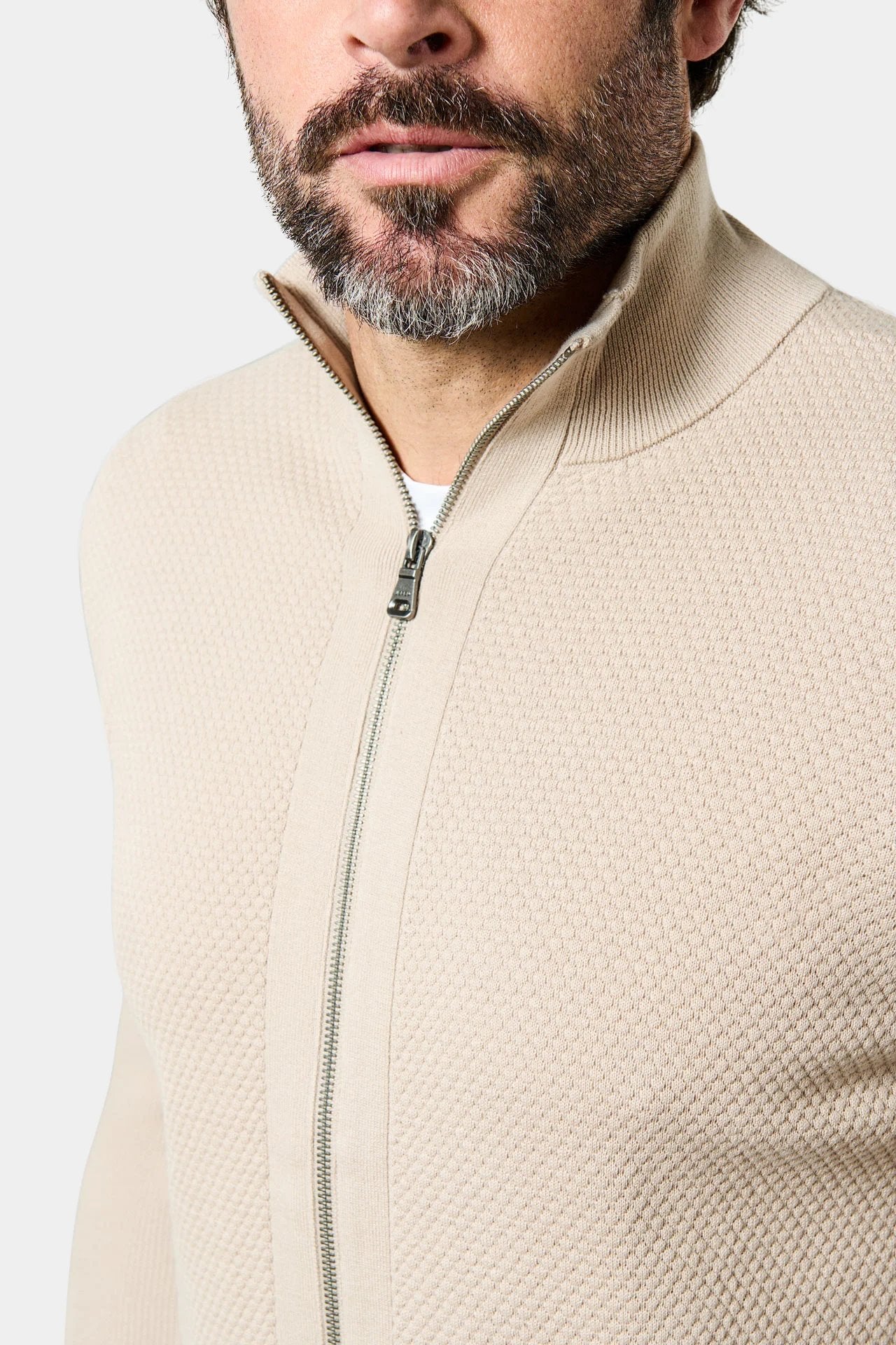 Pull zippé col montant goral Jerem, coloris écru vue 6