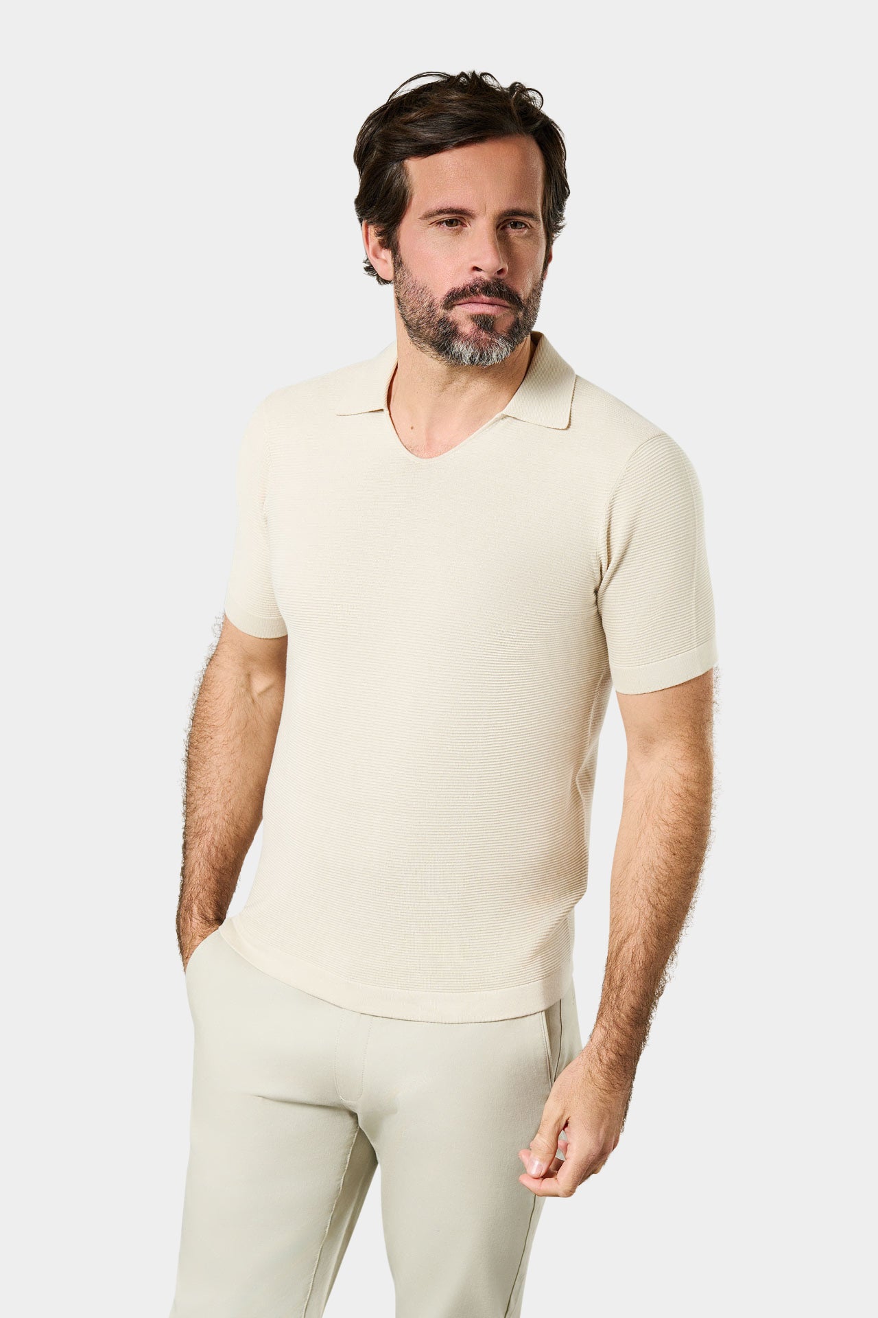 Pull manche courte col polo ouvert magda Jerem, col polo