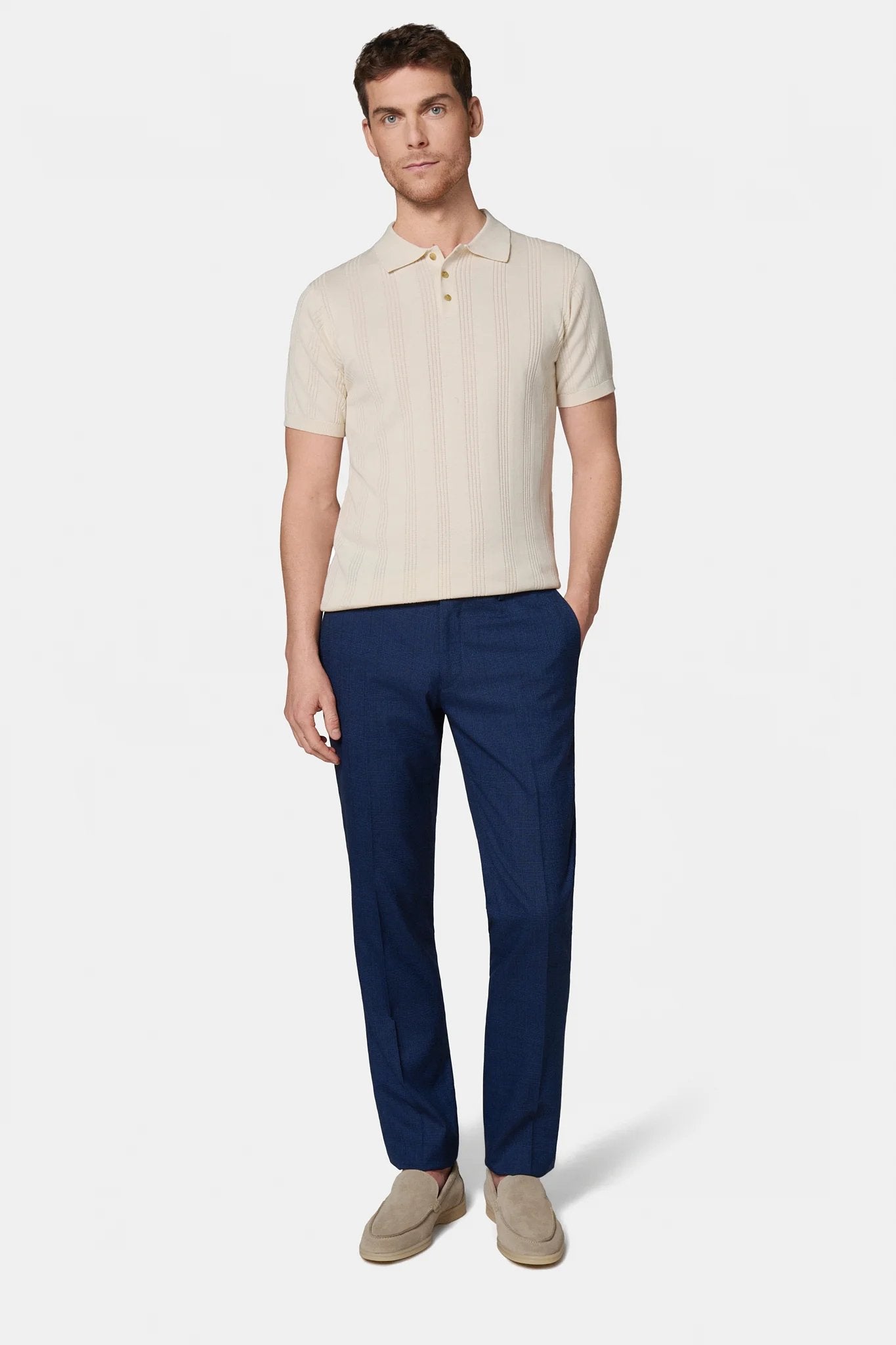 Jerem — Pull manche courte col polo rose