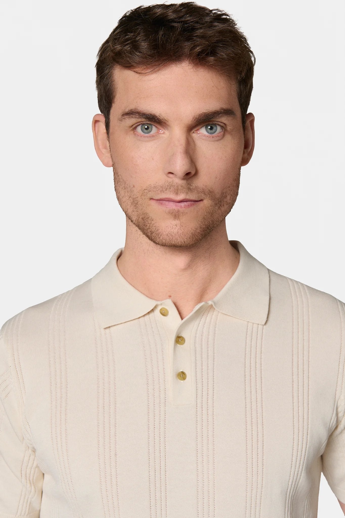 Pull manche courte col polo rose - Jerem