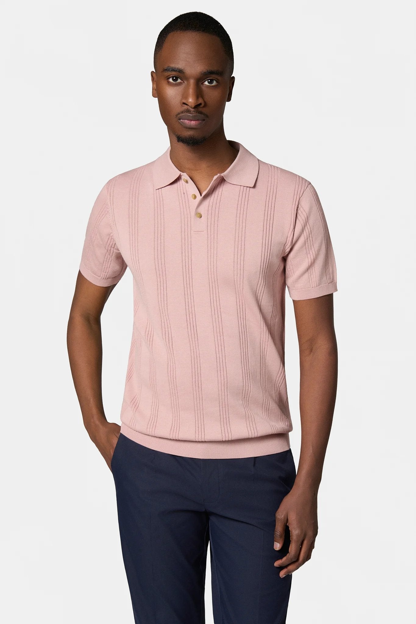 Pull manche courte col polo Jerem, col polo, coloris beige