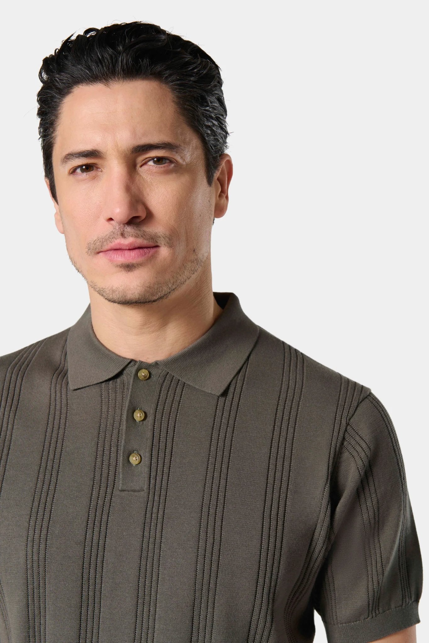 Pull manche courte col polo Jerem, col polo, coloris gris vue 10