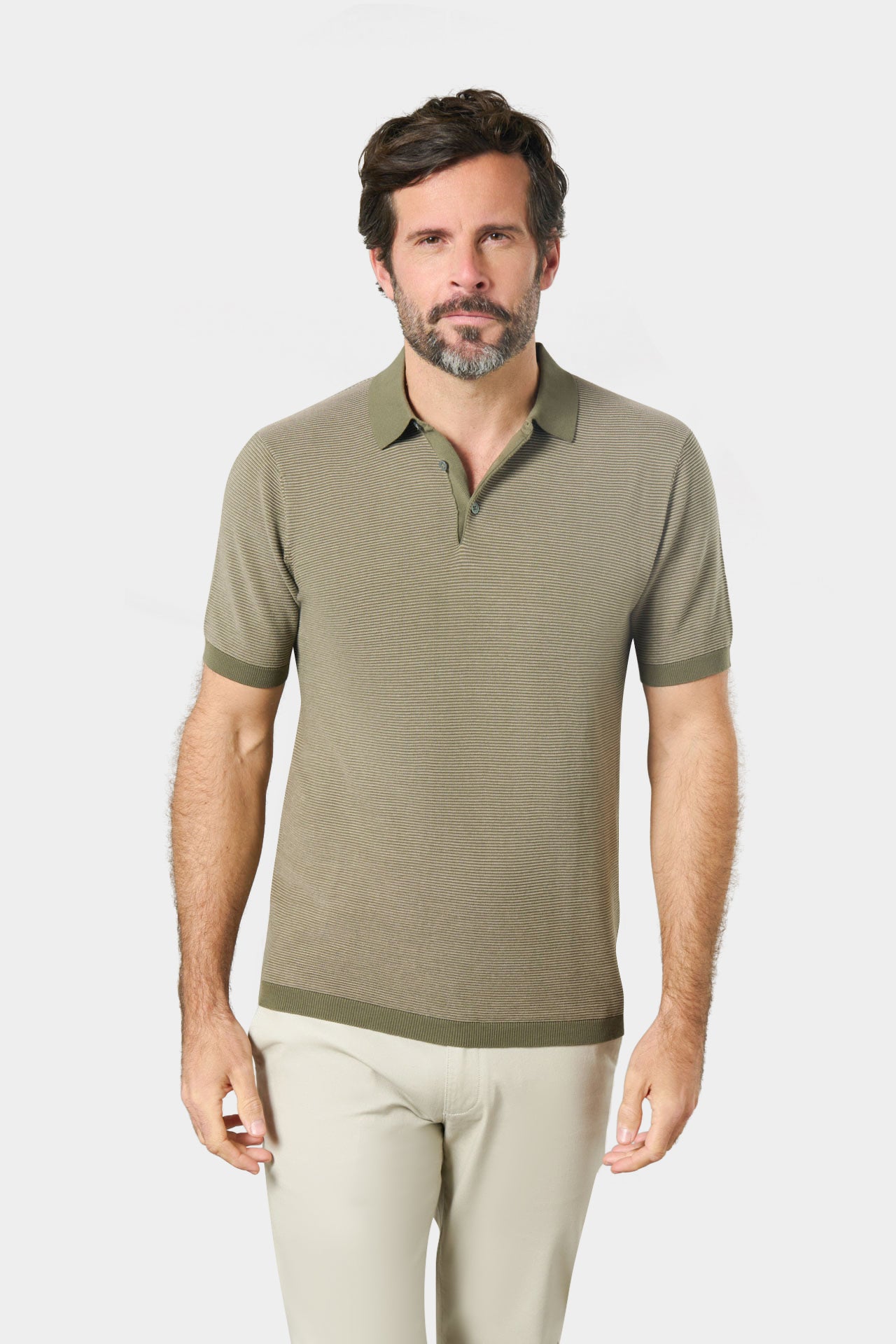Pull manche courte col polo ouvert matin Jerem, manches courtes