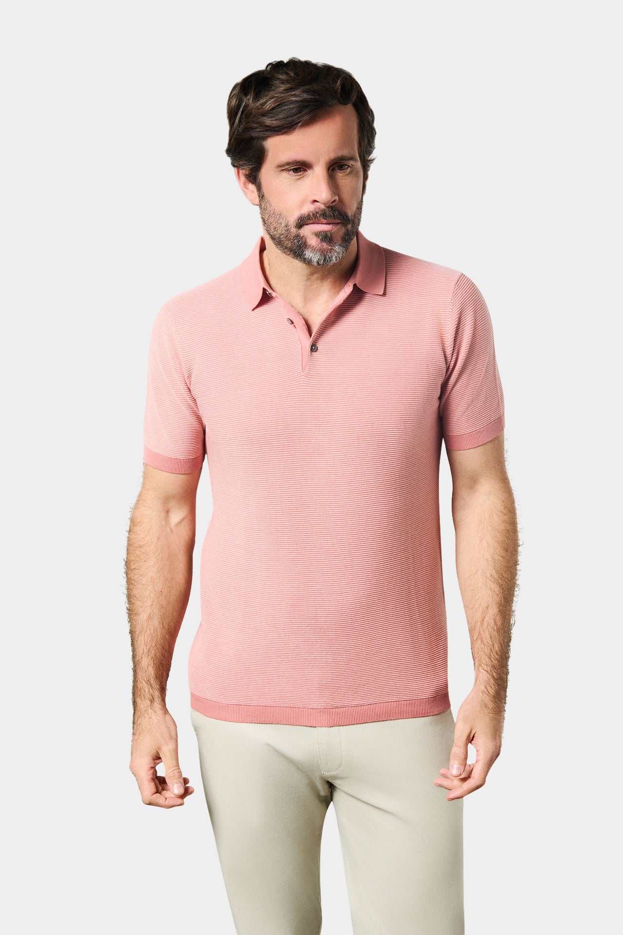 Pull manche courte col polo ouvert matin Jerem, manches courtes, coupe droite