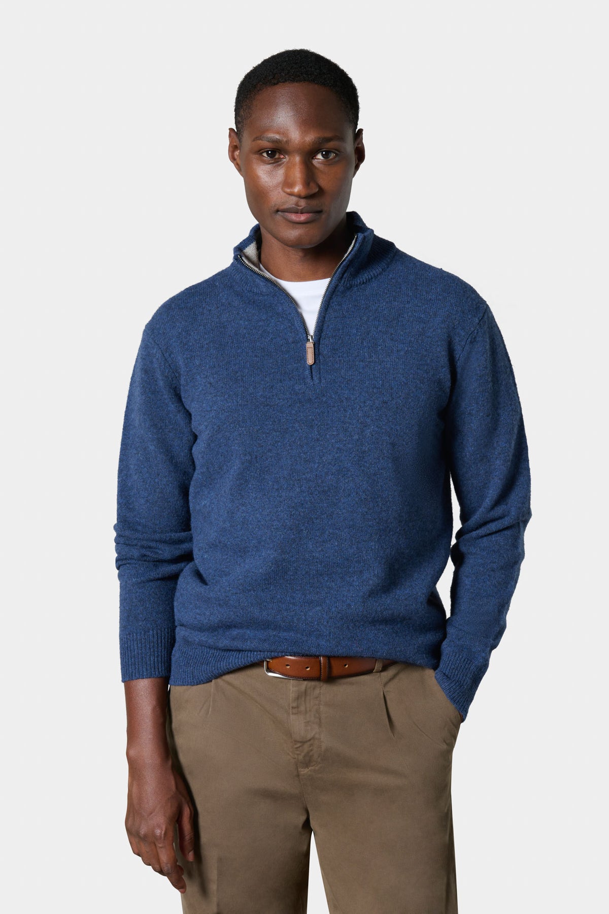 Pull col zippé en pure laine d’agneau