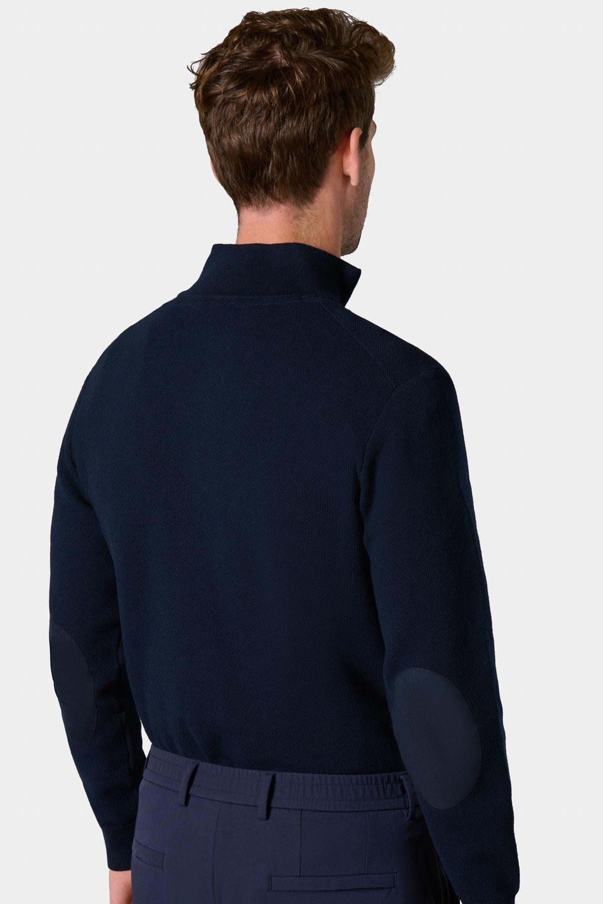 Jersey de cuello con cremallera en punto nido de abeja