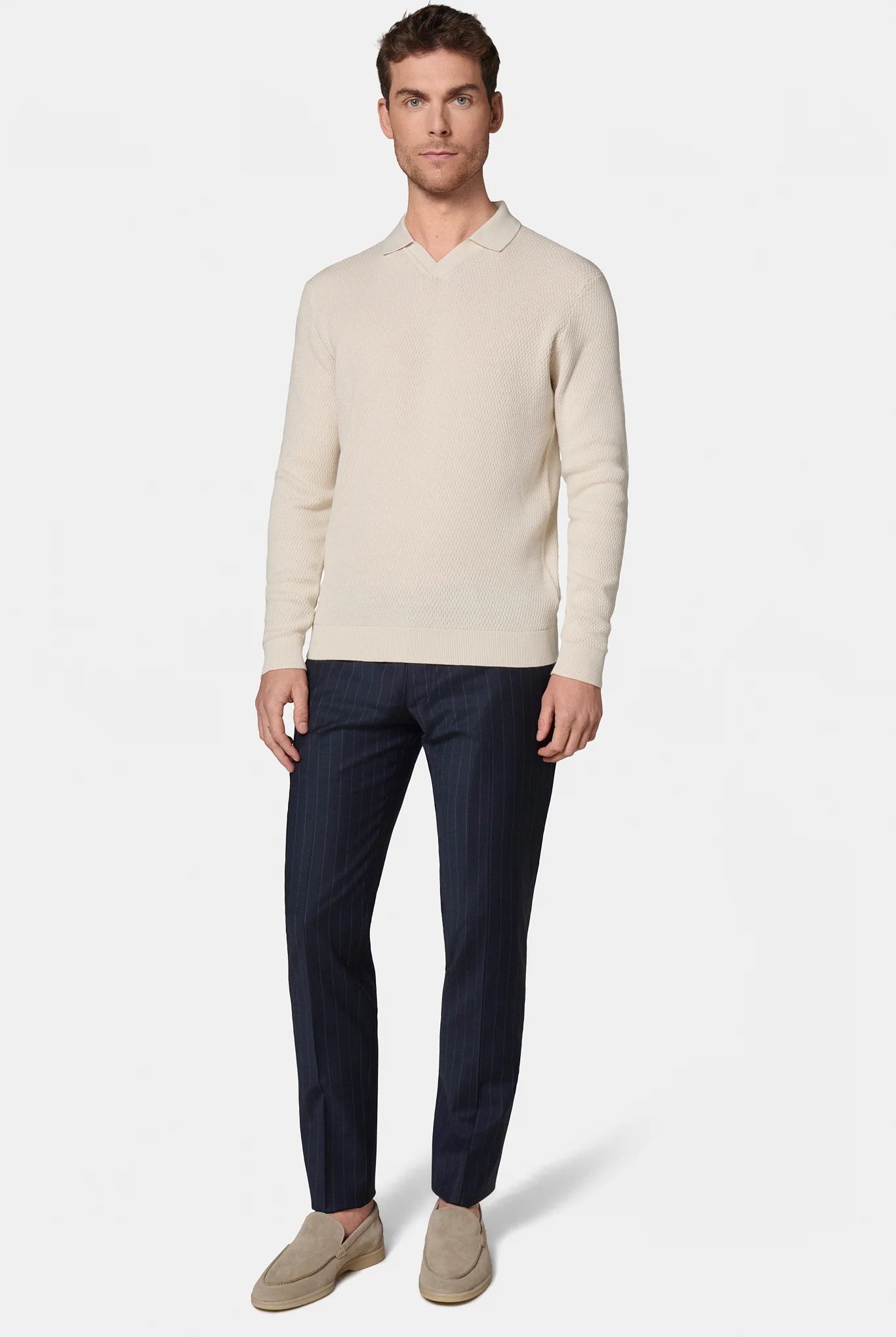 Pull col polo ouvert Jerem, col polo vue 6