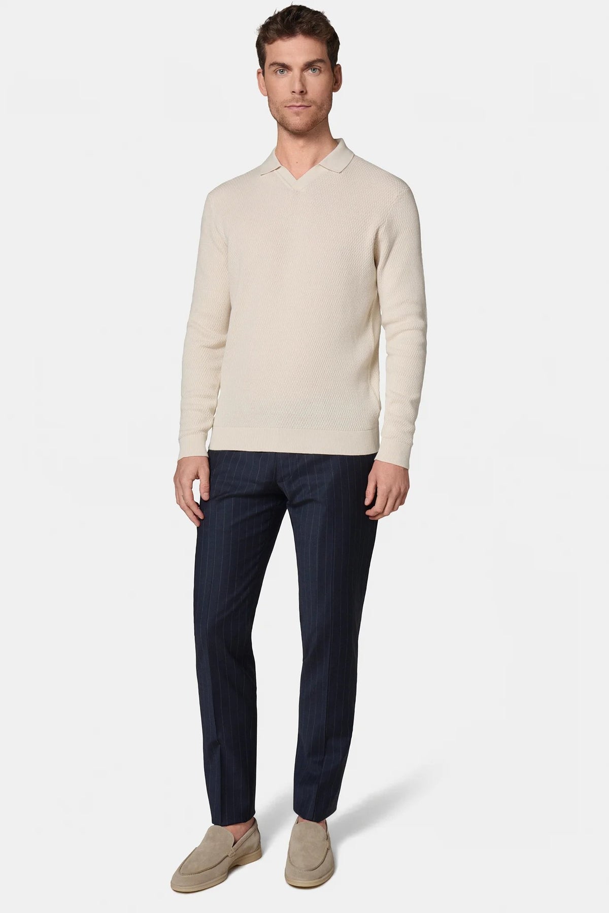 Jerem open polo collar jumper, polo collar, view 6