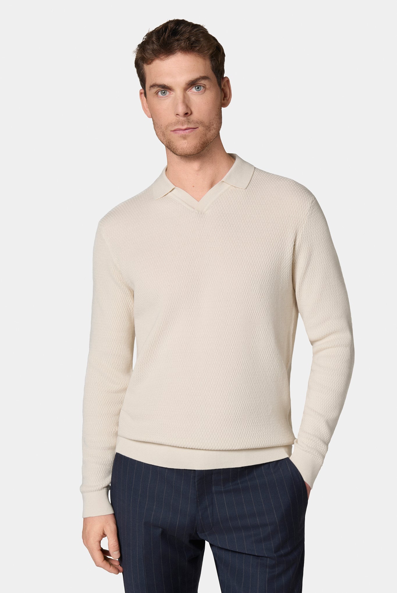 Pull col polo ouvert Jerem, col polo