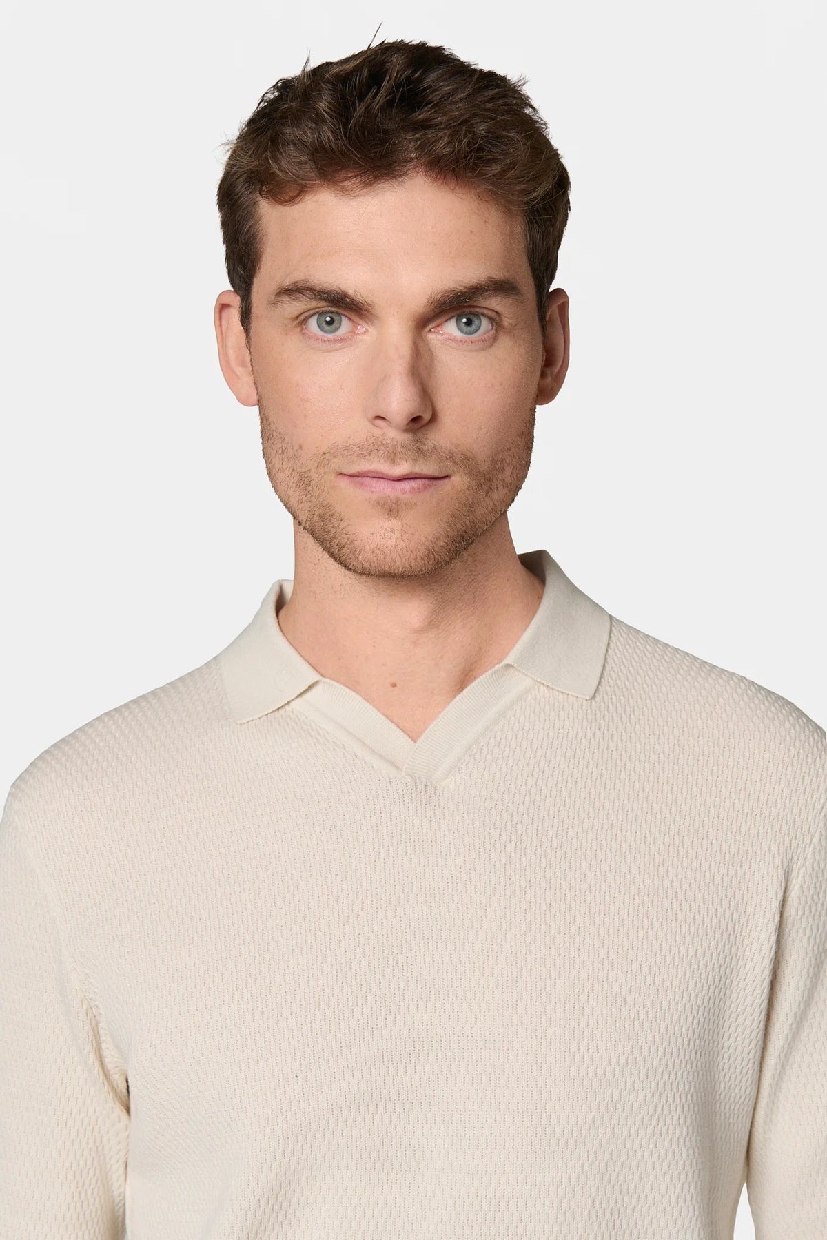 Jerem open polo collar jumper, polo collar, view 5