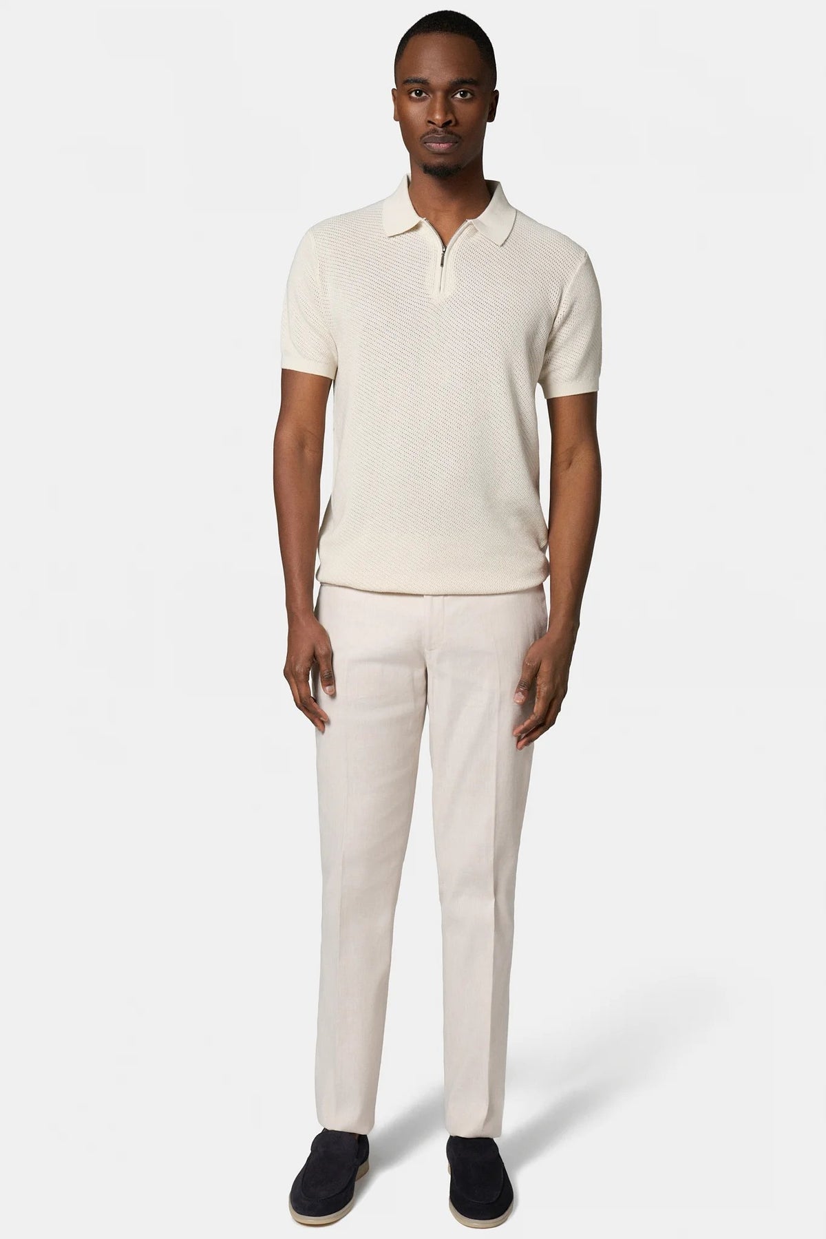 Pull zippé col polo Jerem, col chemise vue 3