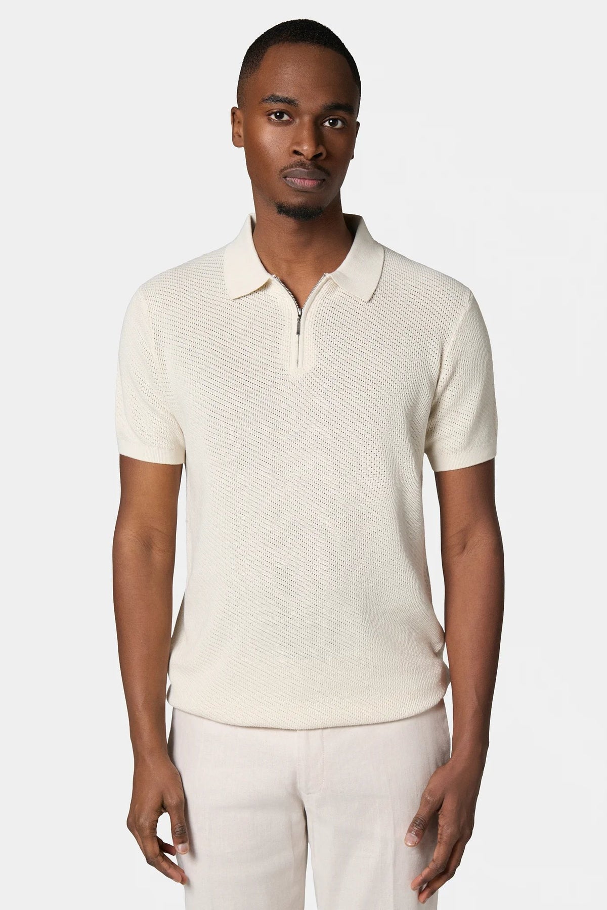 Pull zippé col polo Jerem, col chemise