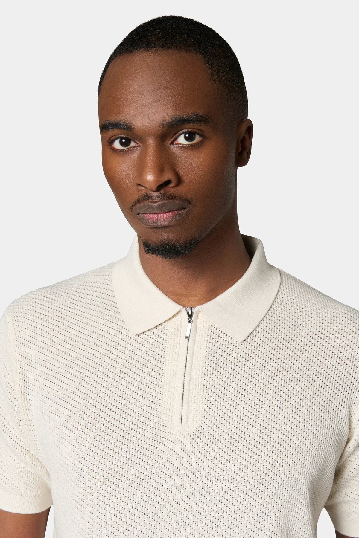 Pull zippé col polo Jerem, col chemise vue 2