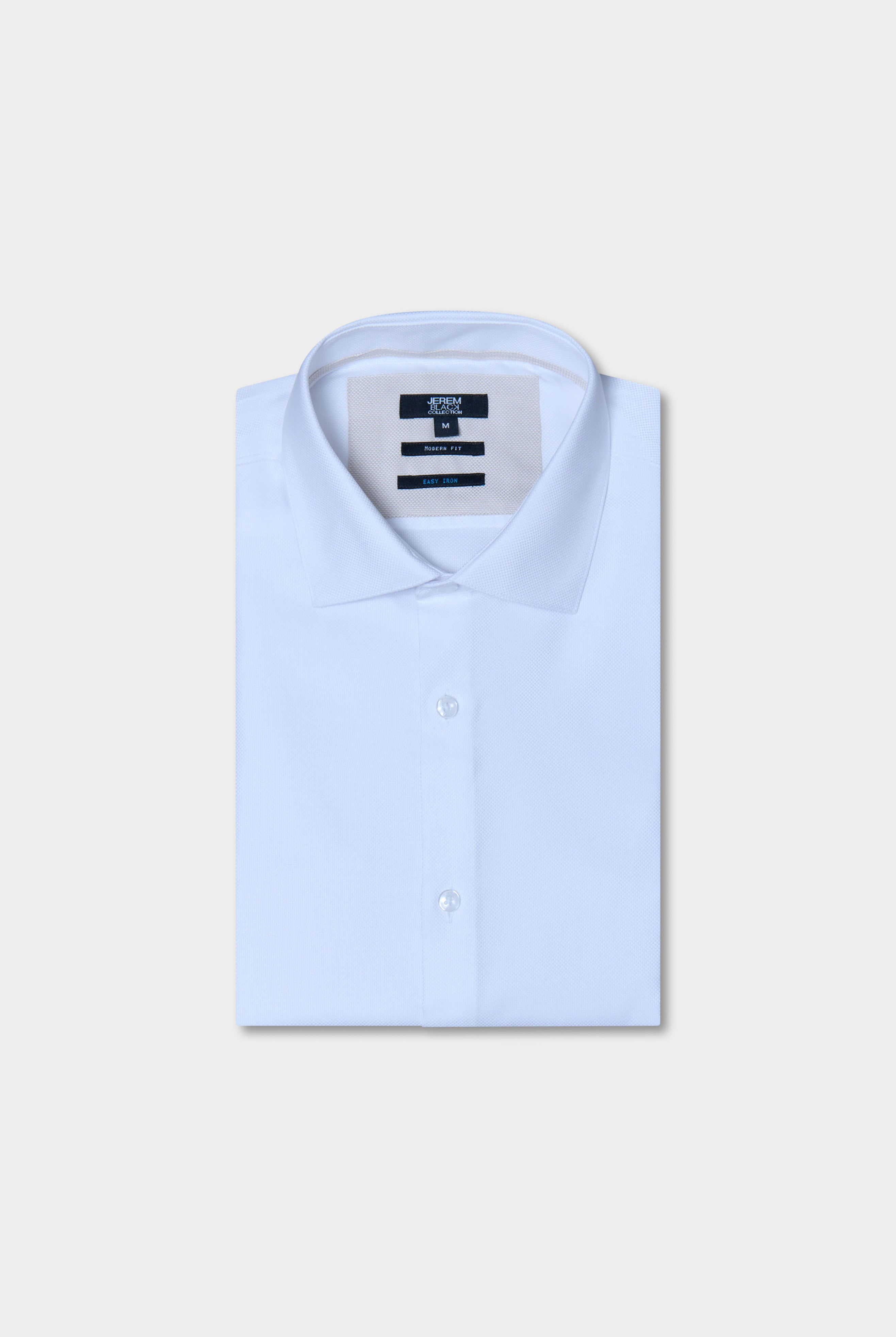 Chemise en pur coton manches courtes droite Jerem, repassage facile, col semi-italien