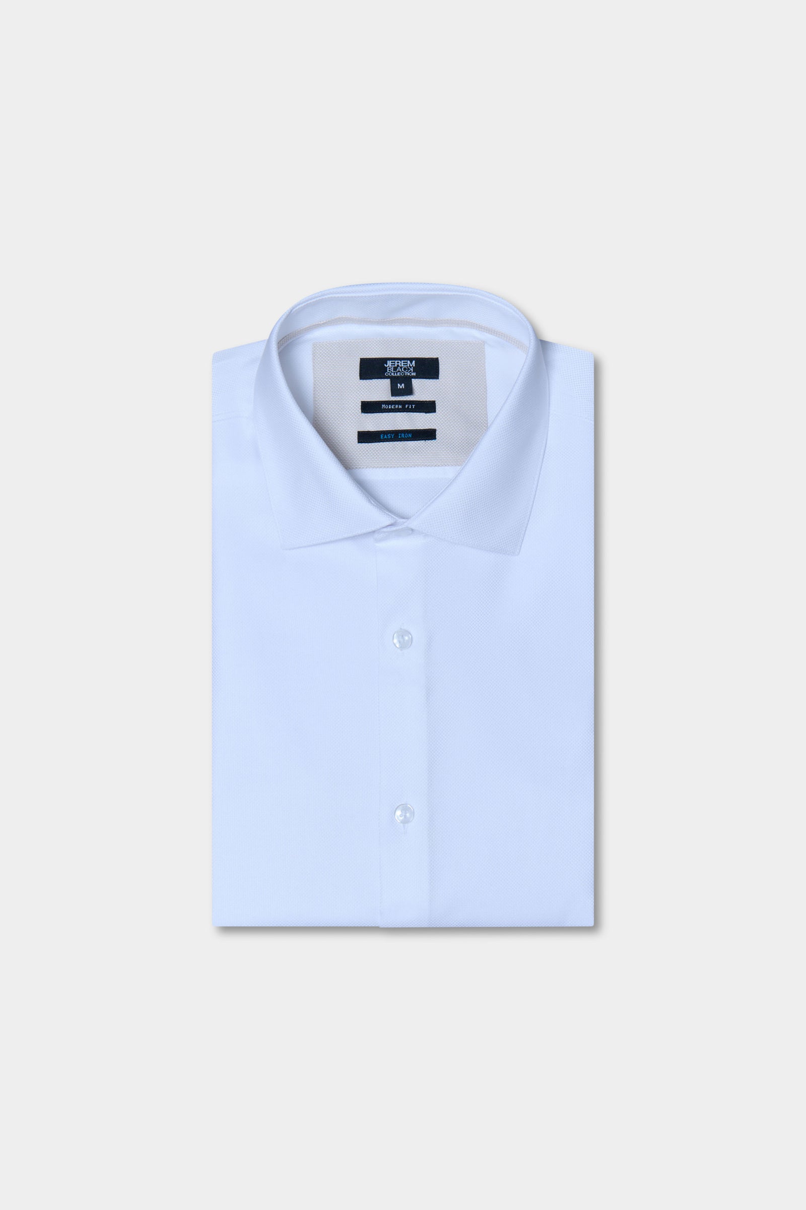 Chemise en pur coton manches courtes droite Jerem, repassage facile, col semi-italien