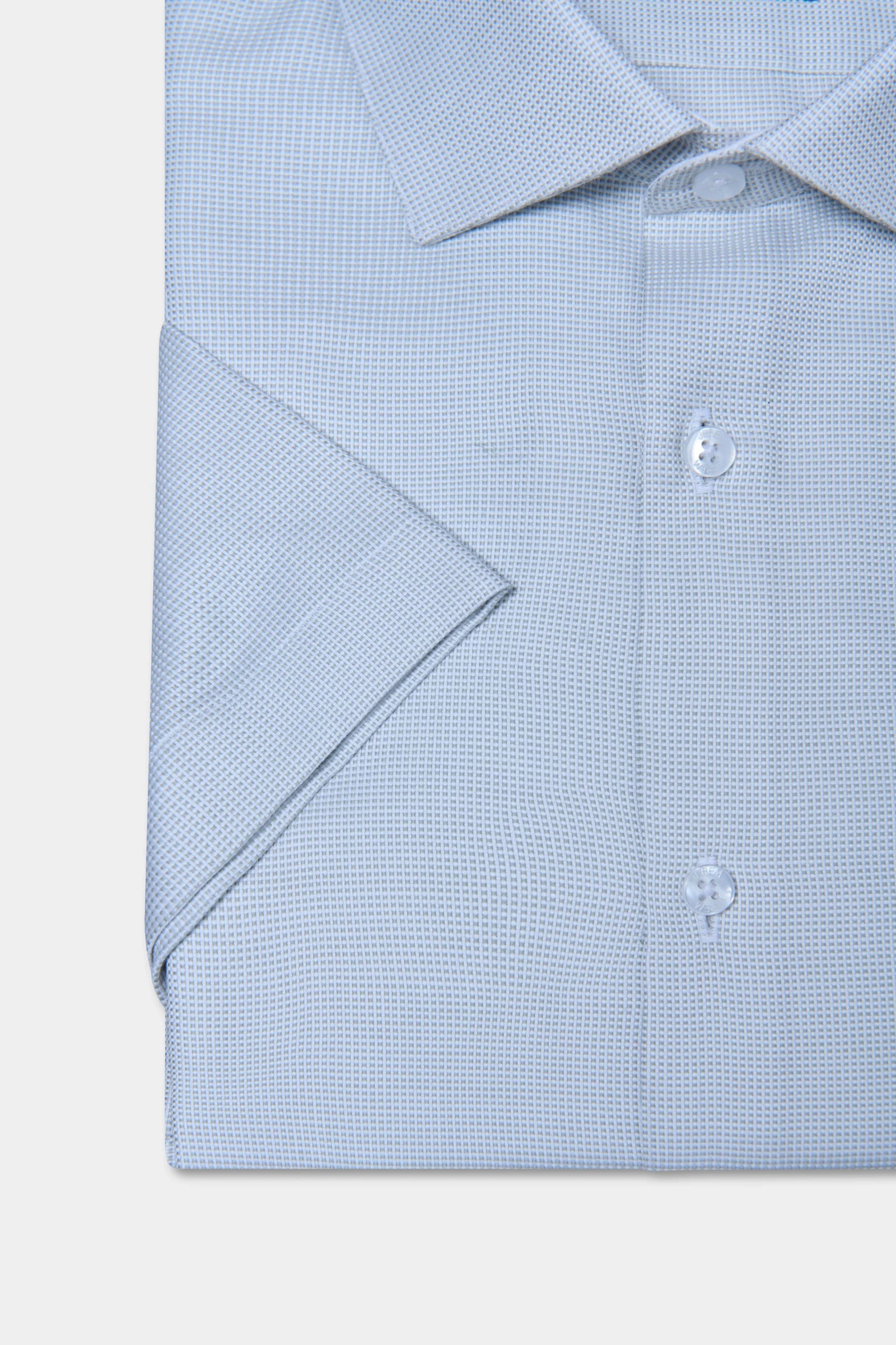 Chemise bicolore texturé en coton manches courtes repassage facile coupe ajustée Jerem, manches courtes, coupe ajustée