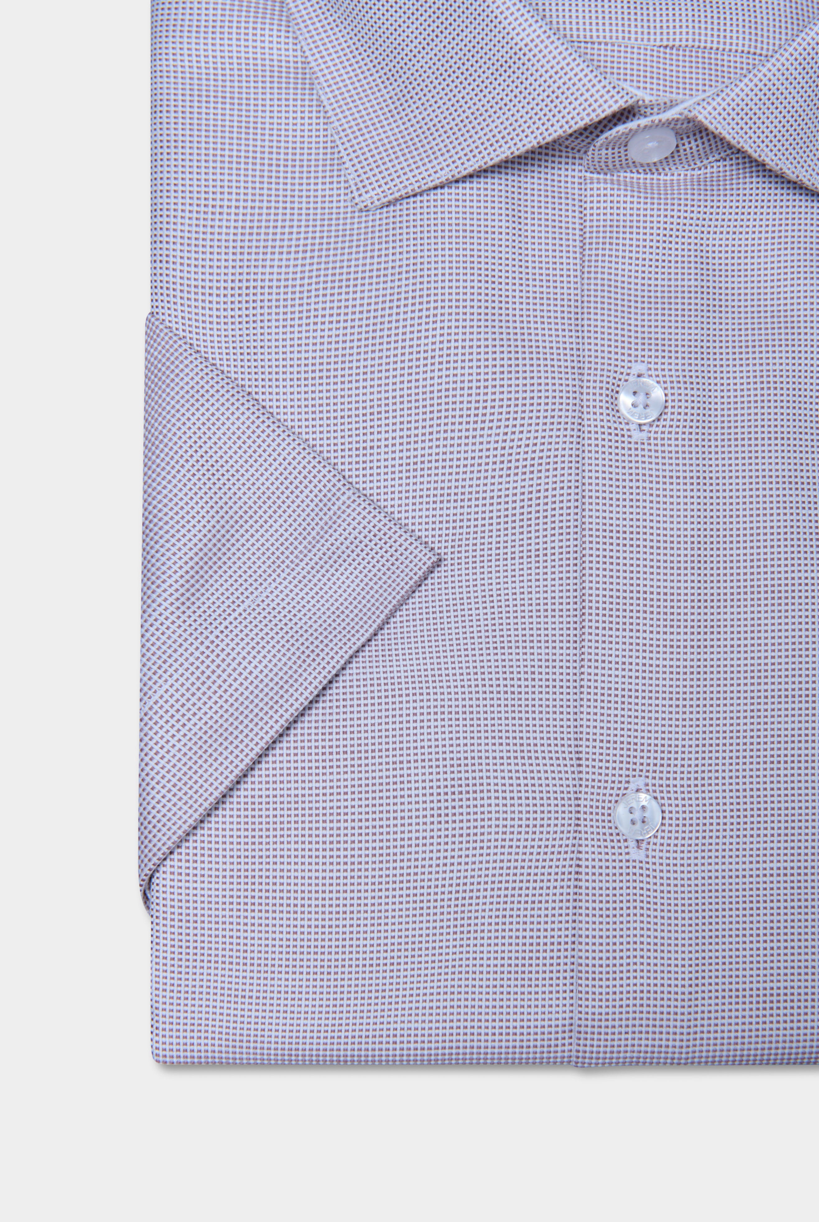 Coton manches courtes repassage facile coupe ajustée — Chemise bicolore texturé Jerem, coupe ajustée, repassage facile