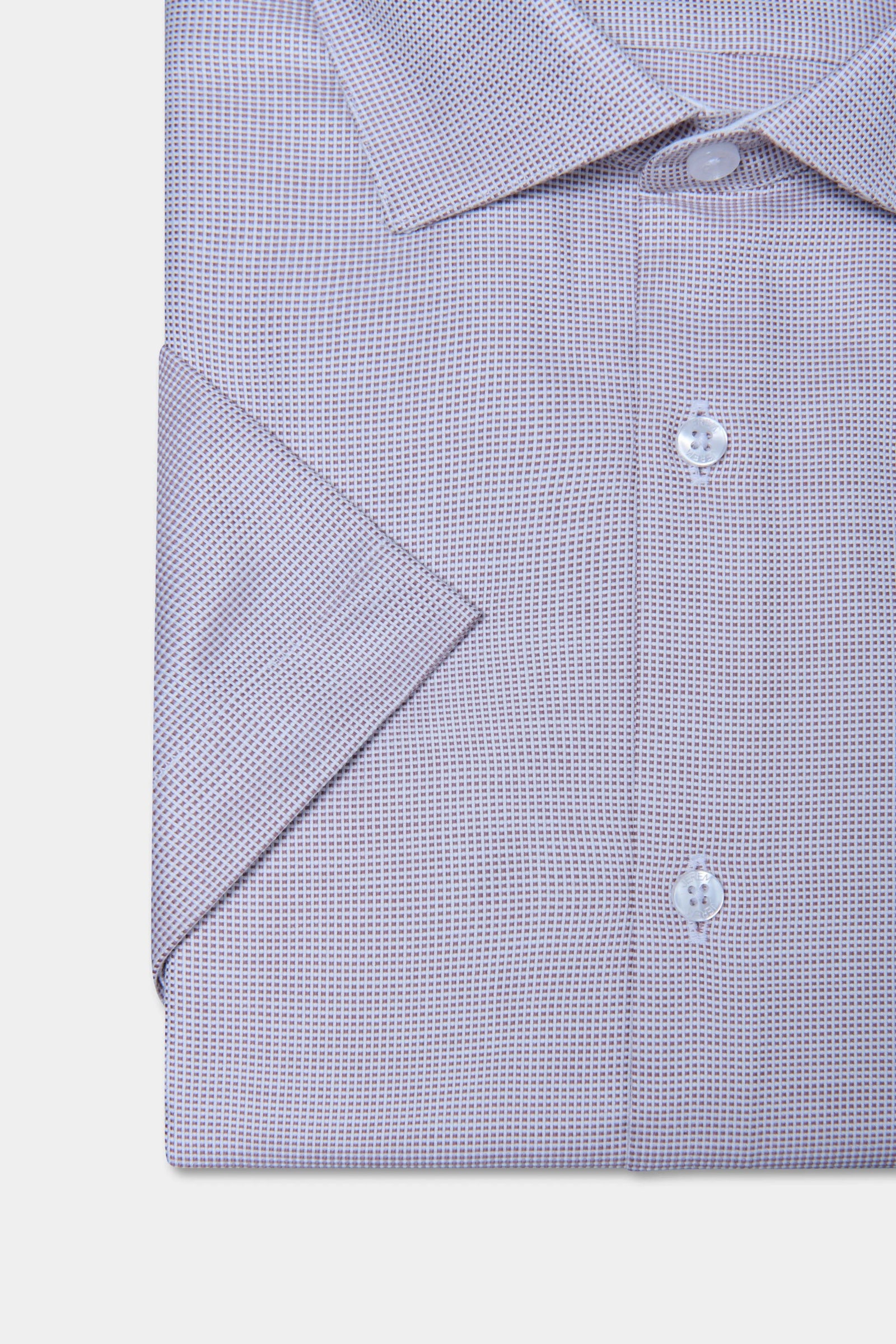 Coton manches courtes repassage facile coupe ajustée — Chemise bicolore texturé Jerem, coupe ajustée, repassage facile