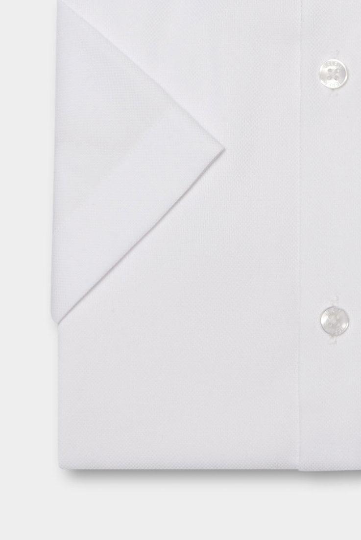 Coton manches courtes sans repassage — Chemise Jerem, col classique, coupe droite