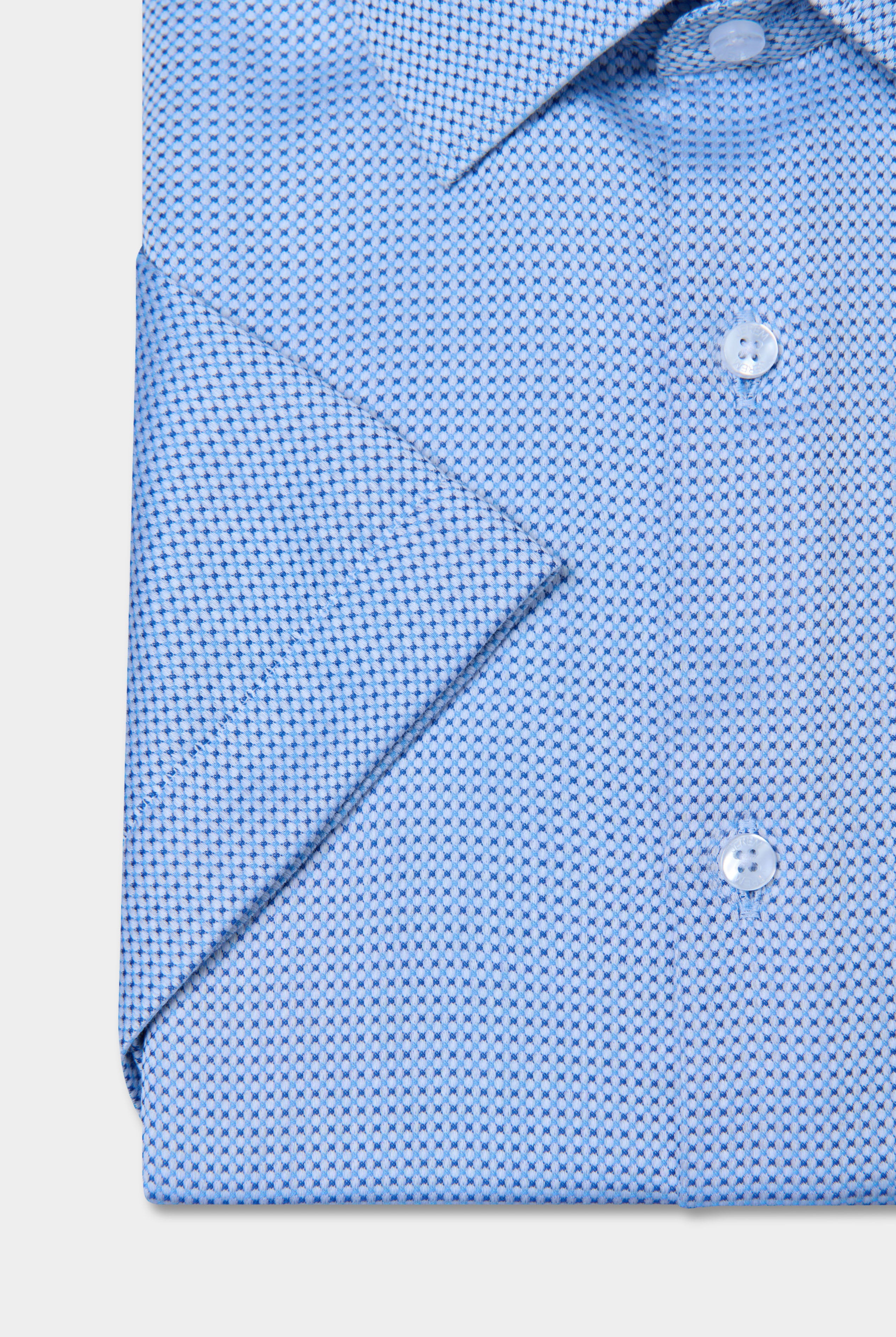 Chemise manche courtes, coton col classique sans repassage Jerem, coupe droite, sans repassage