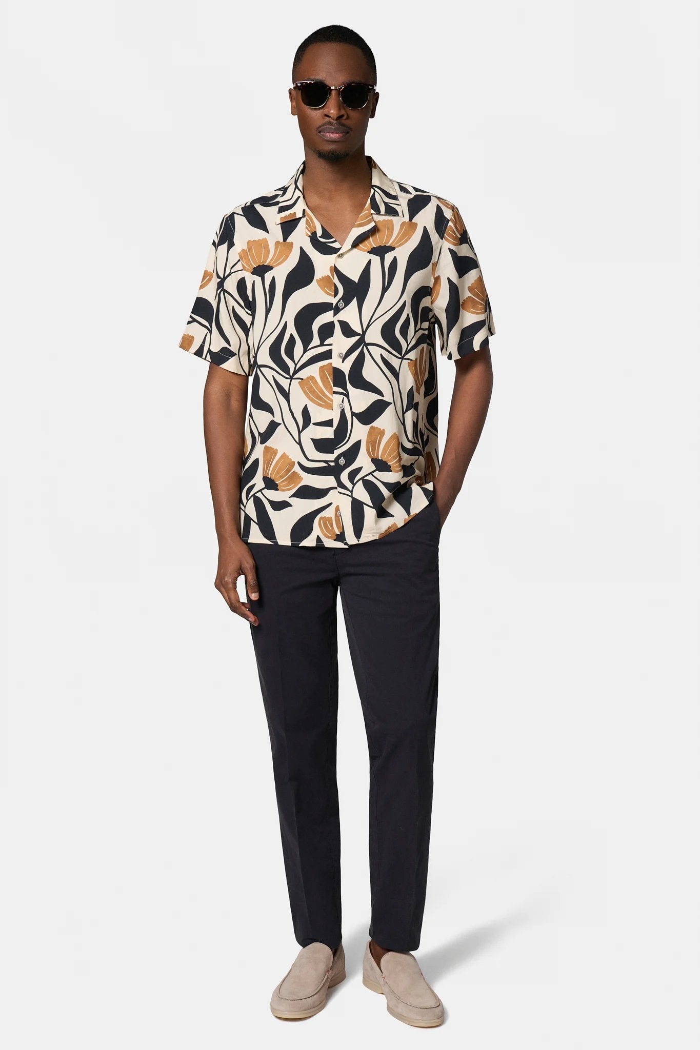 Imprimée stretch manches courtes — Chemise Jerem, manches courtes, coupe confortable