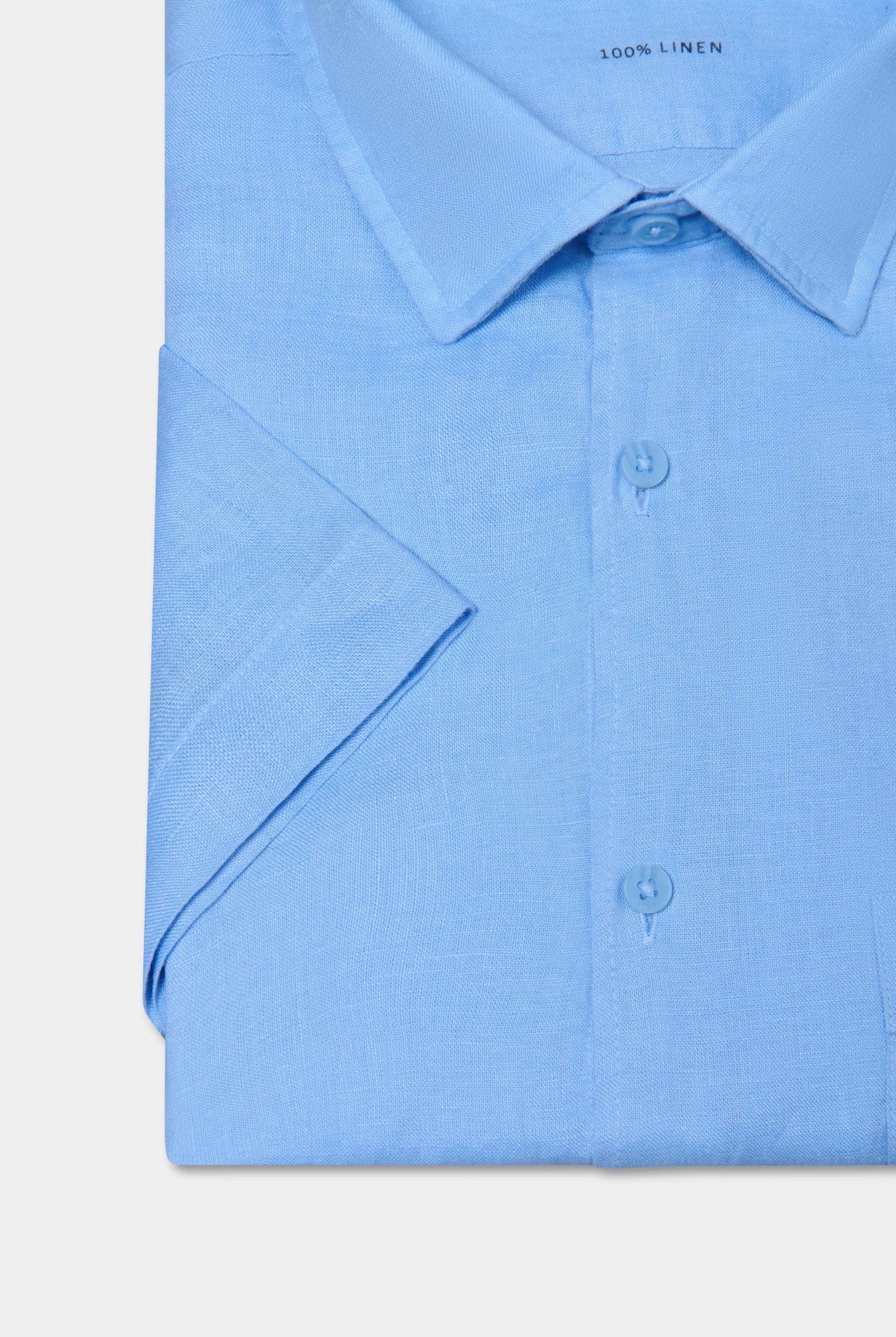 Chemise, lin manches courtes et col classique Jerem, coupe confortable, col classique