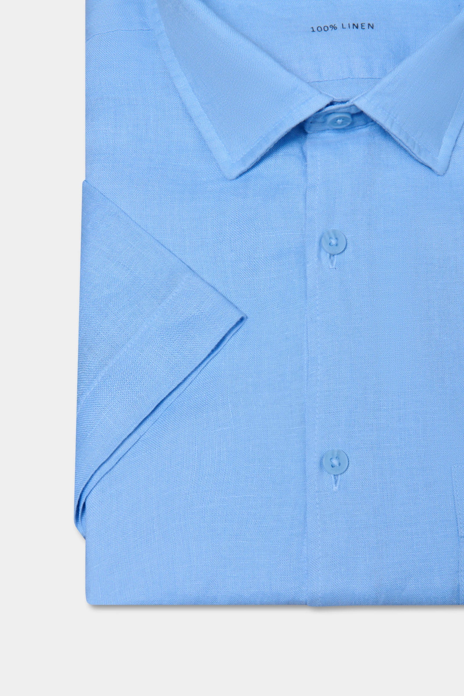 Chemise, lin manches courtes et col classique Jerem, coupe confortable, col classique