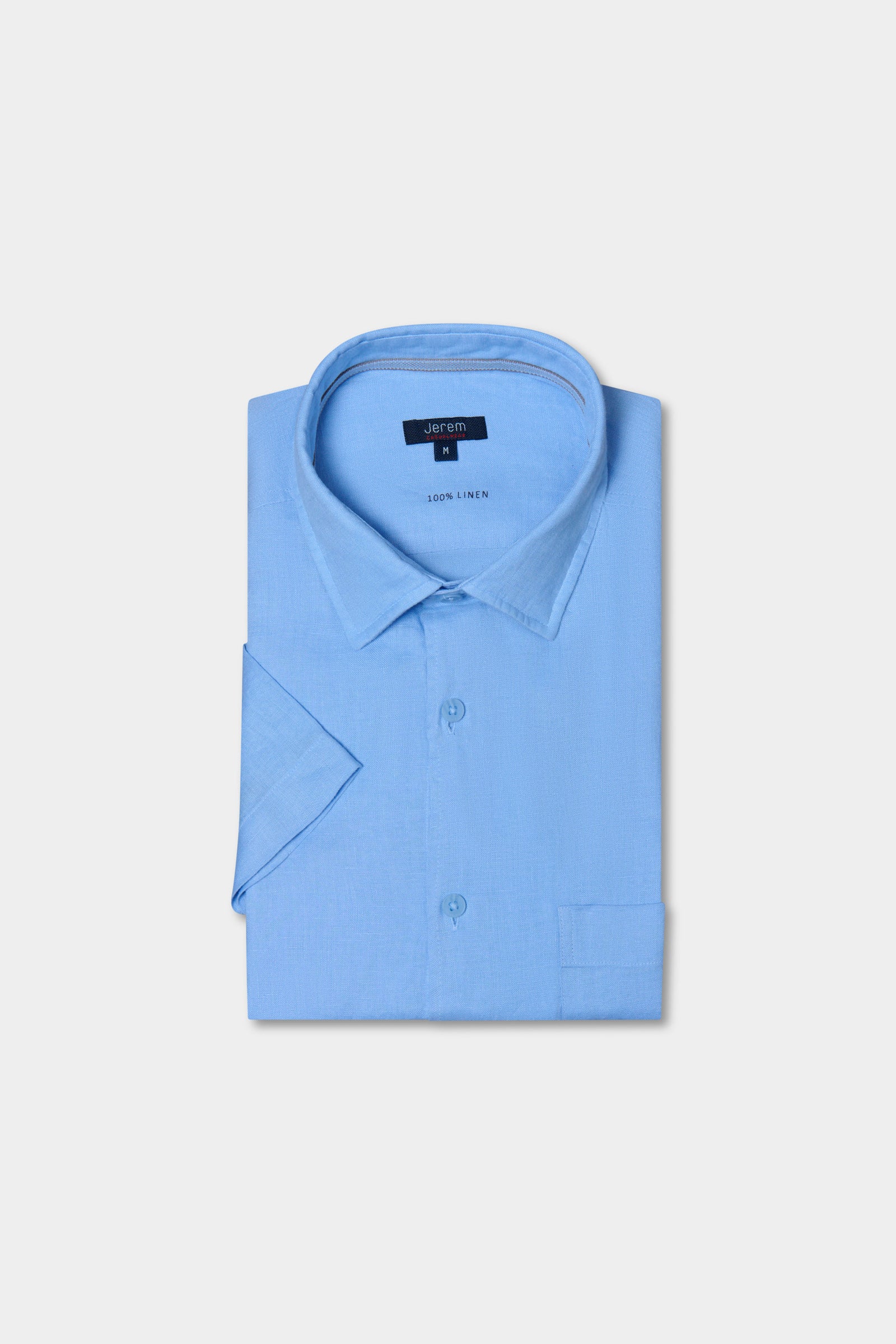 Chemise en lin manches courtes et col classique, Jerem