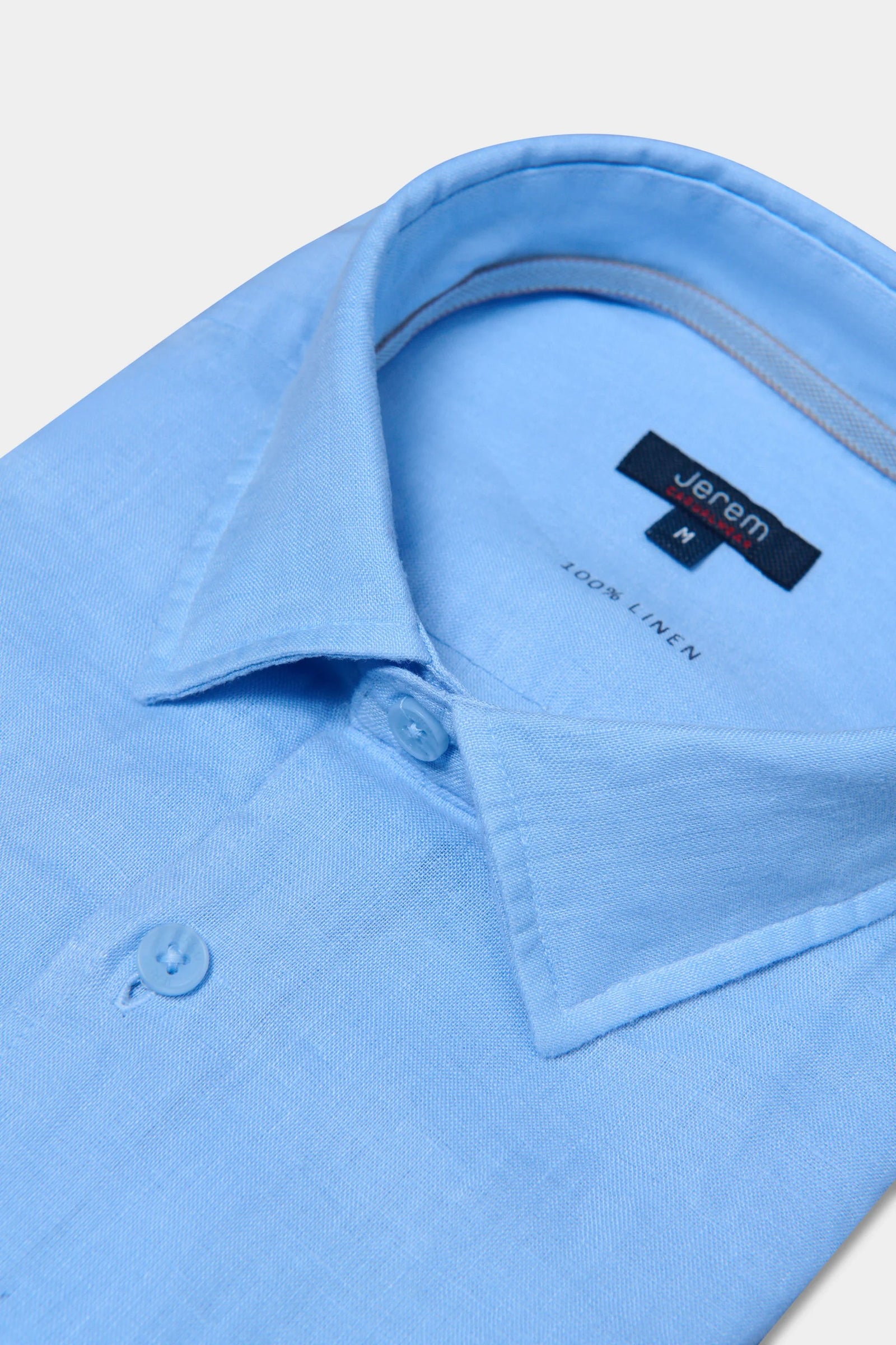 Chemise en lin manches courtes et col classique Jerem, manches courtes, coupe confortable