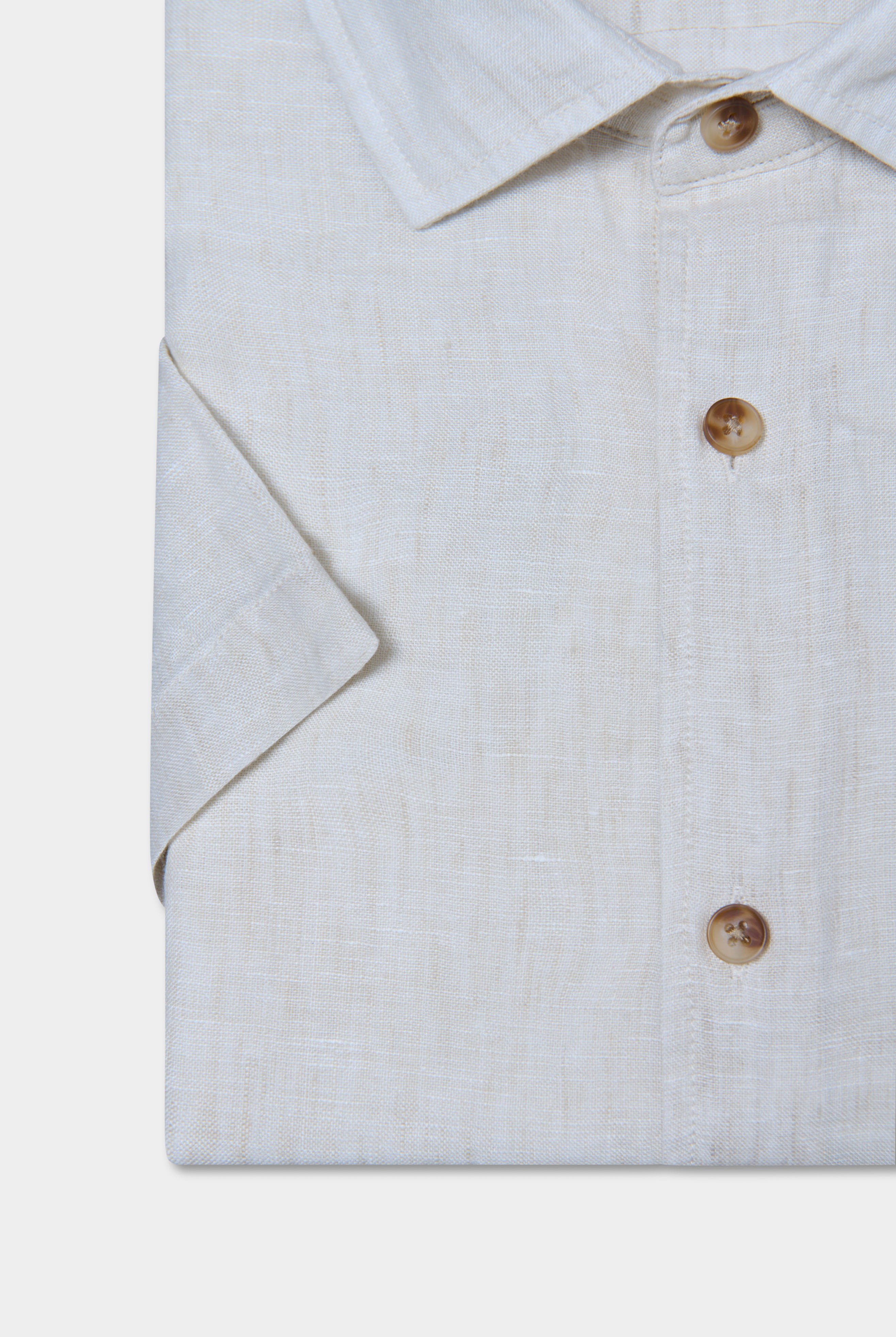 Chemise, pur lin manches courtes Jerem, coupe confortable, col classique
