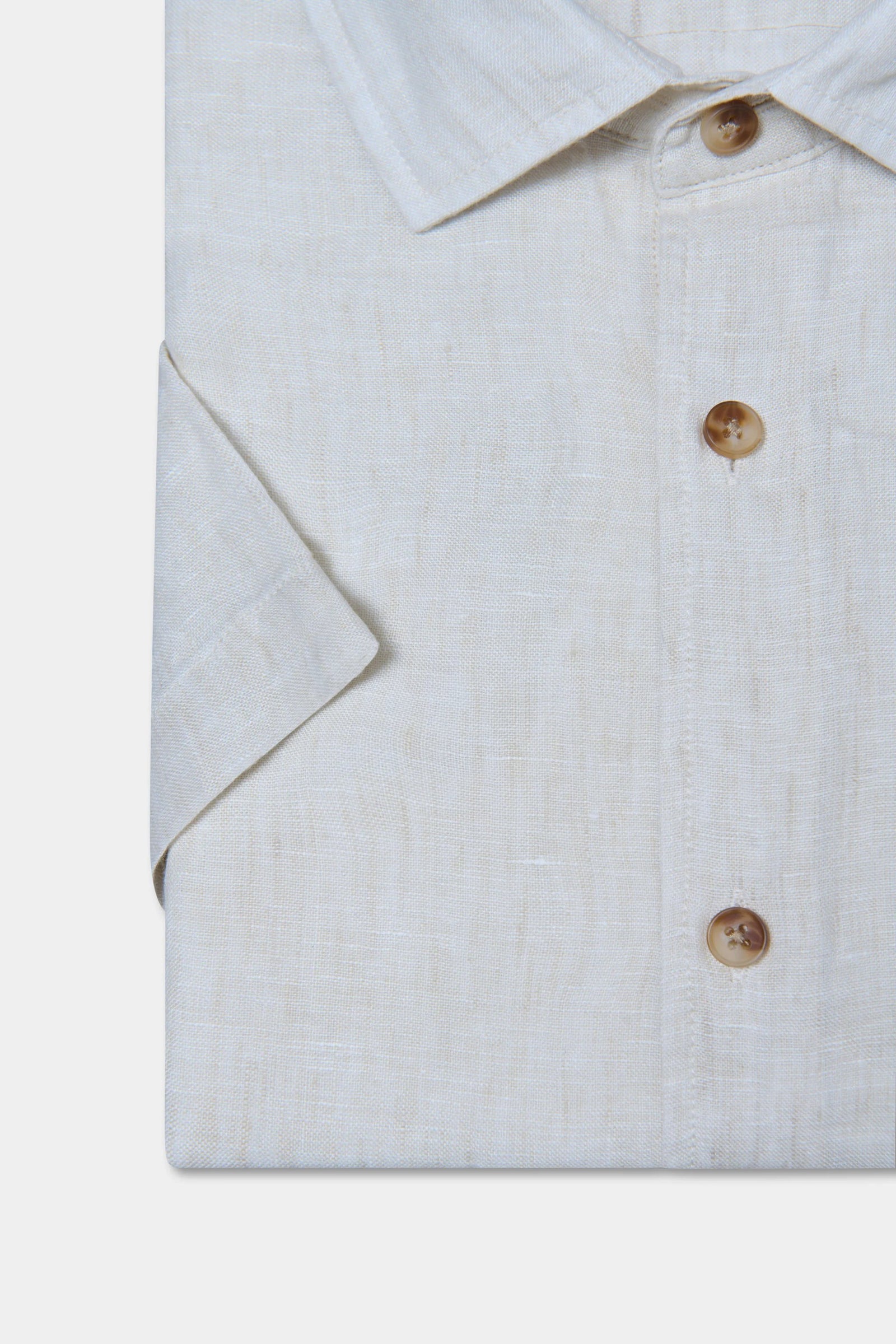 Chemise, pur lin manches courtes Jerem, coupe confortable, col classique