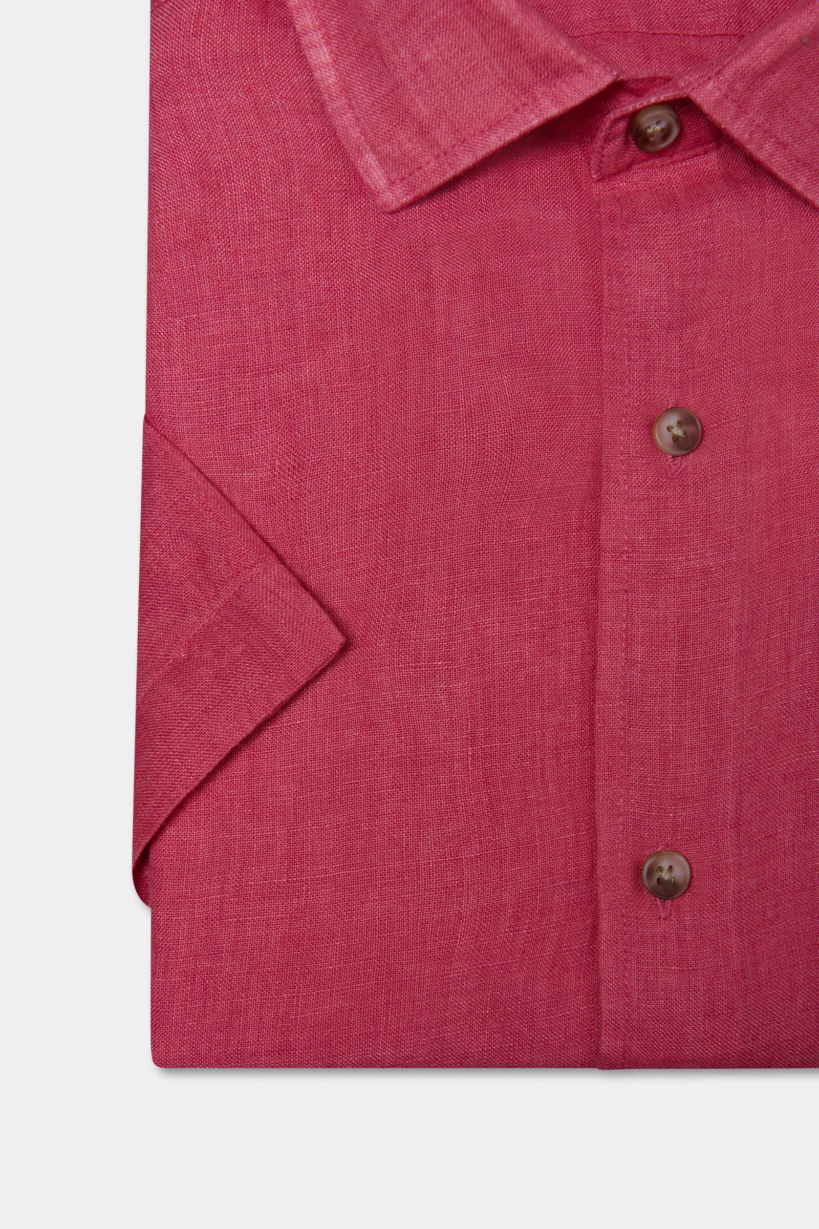 Chemise, pur lin manches courtes Jerem, col classique, manches courtes