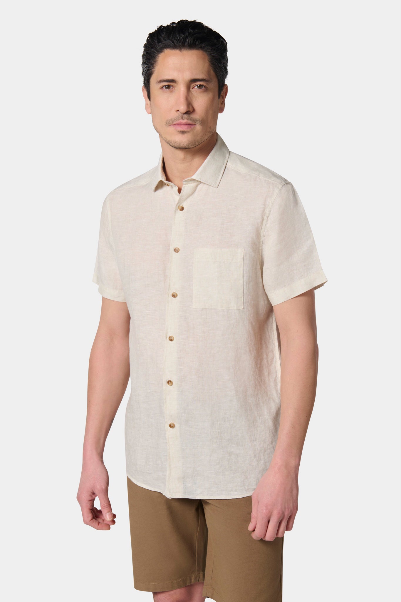 Chemise en pur lin manches courtes, Jerem