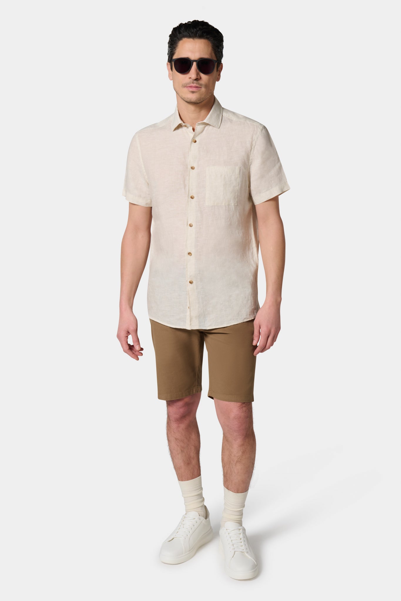 Pur lin manches courtes — Chemise Jerem, coupe confortable, col classique