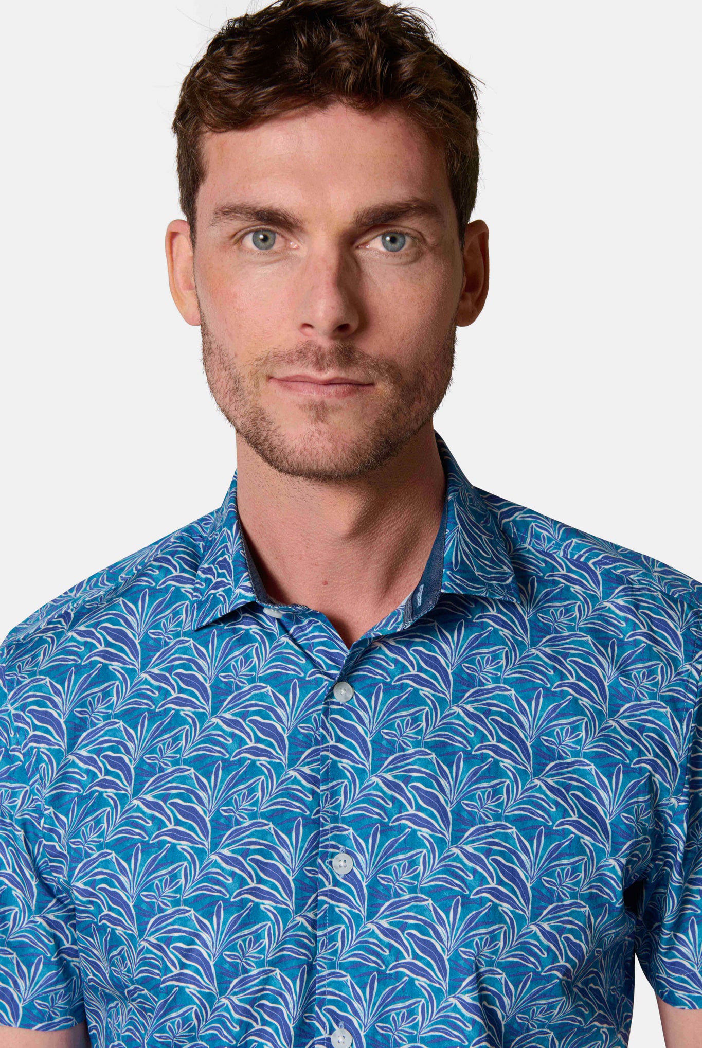 Chemise imprimée fleurie manches courtes col classique Jerem, manches courtes, coupe confortable