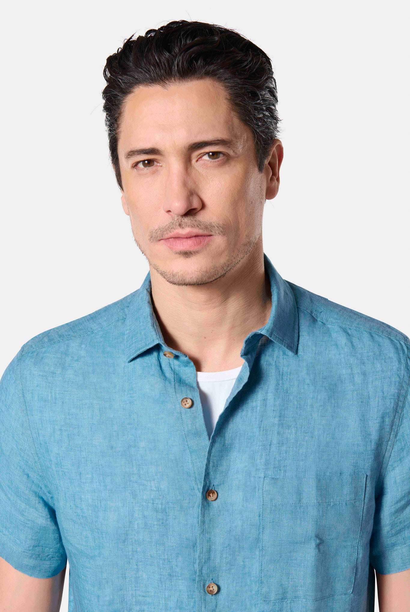 Chemise, pur lin manches courtes Jerem, manches courtes, coupe confortable