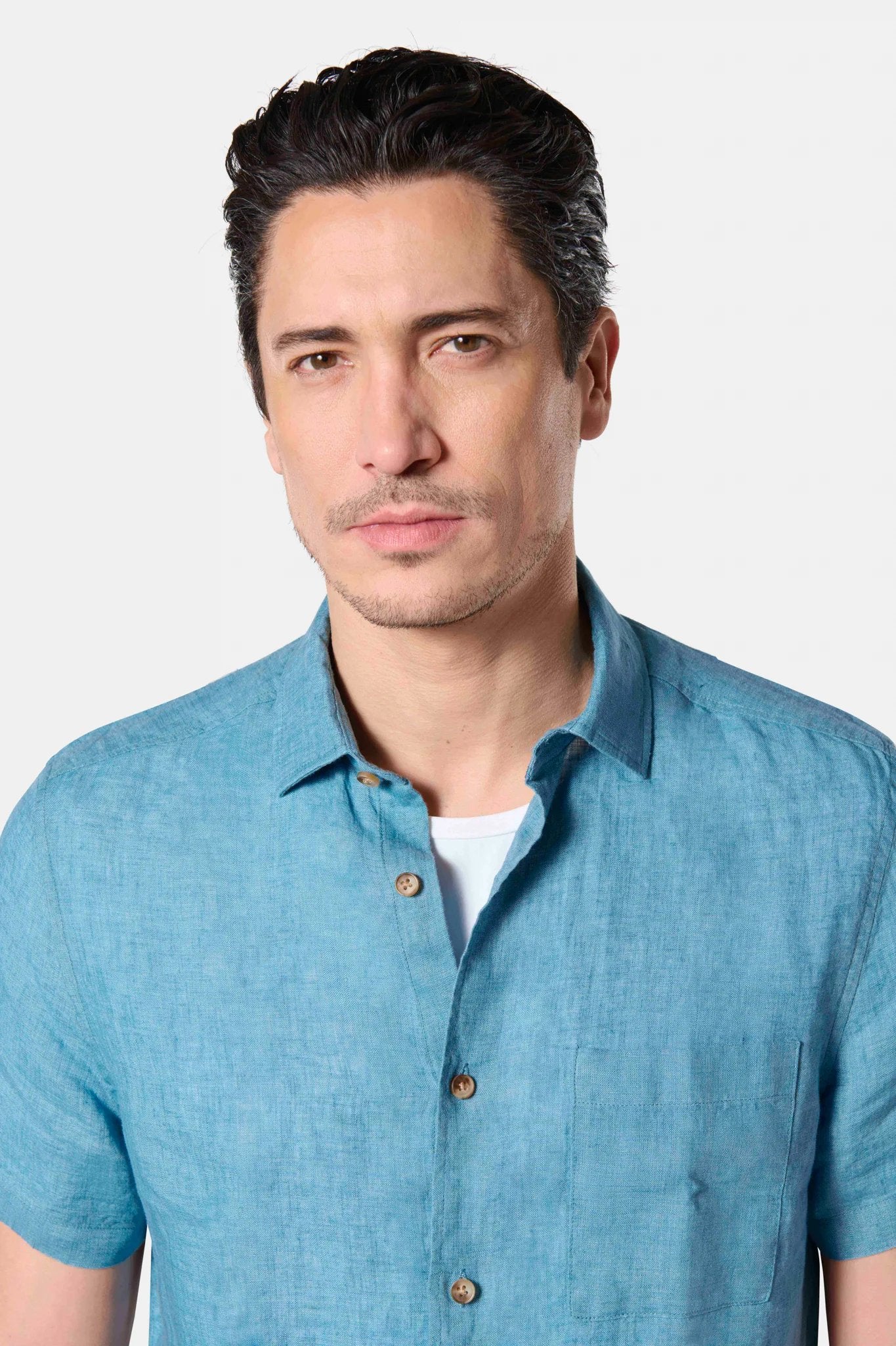 Chemise, pur lin manches courtes Jerem, manches courtes, coupe confortable