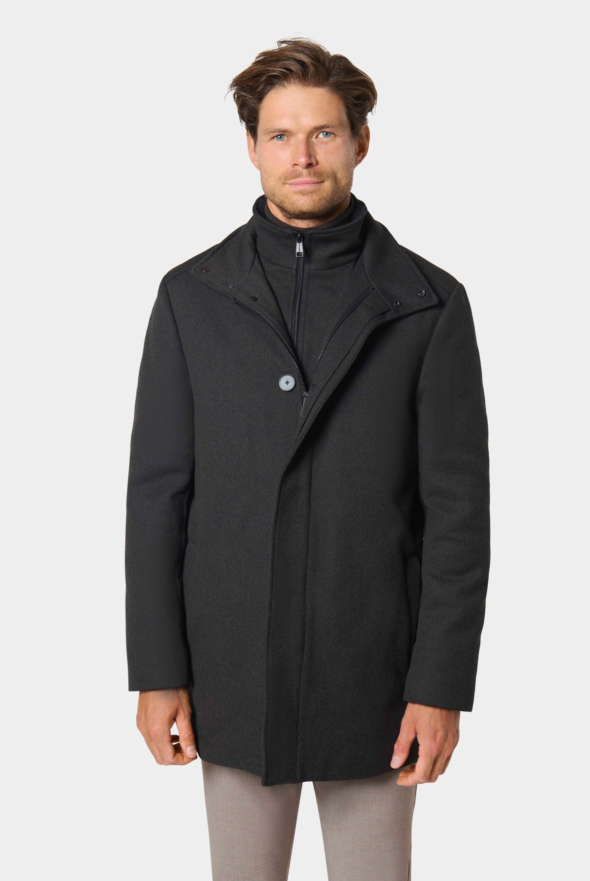 Manteau zippé col montant amovible matelassé Jerem Paris