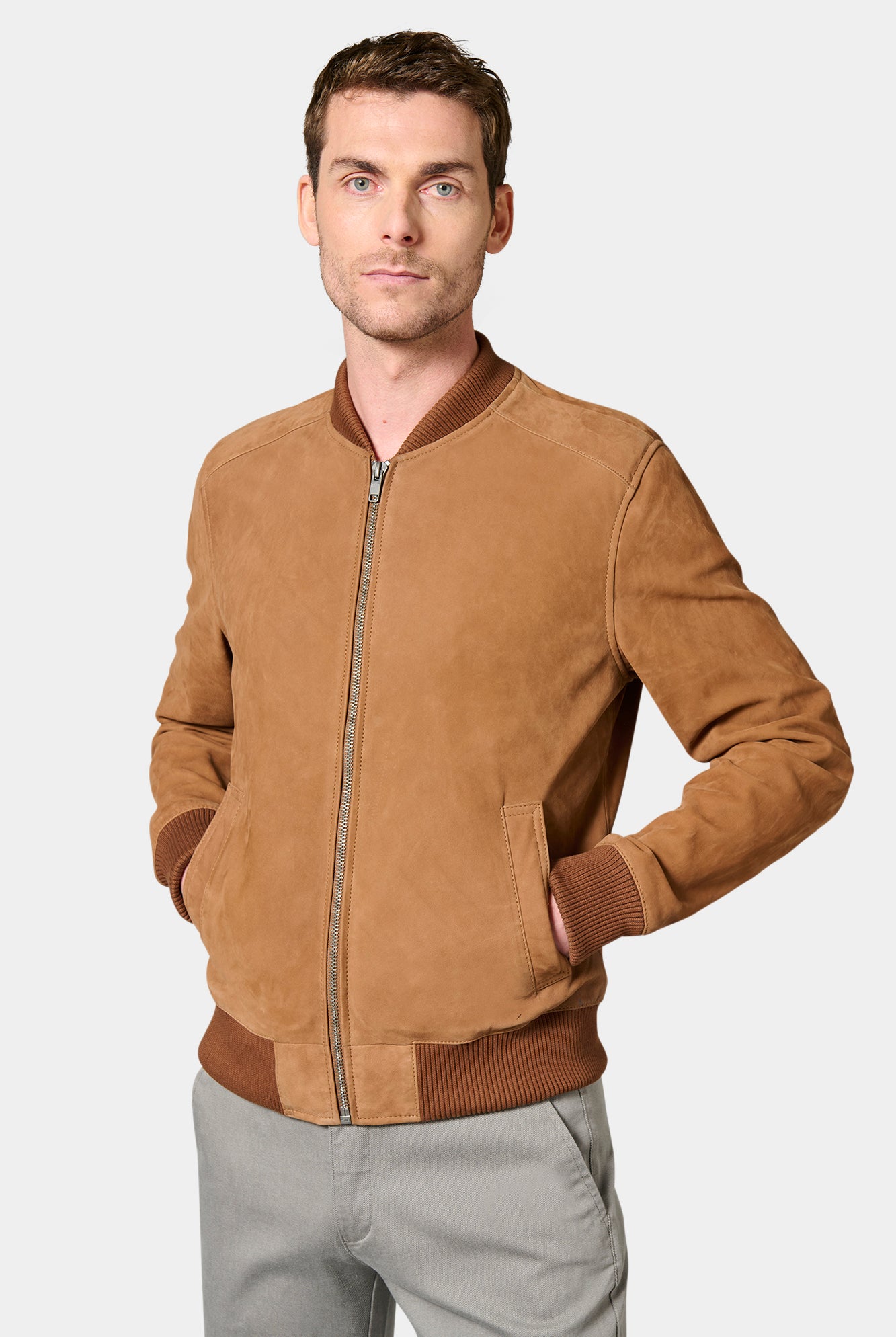 Blouson cuir Garan Jerem, coupe ajustée vue 4