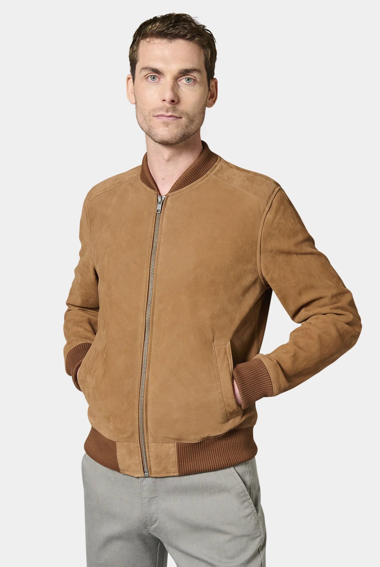 Blouson cuir Garan Jerem, coupe ajustée vue 4
