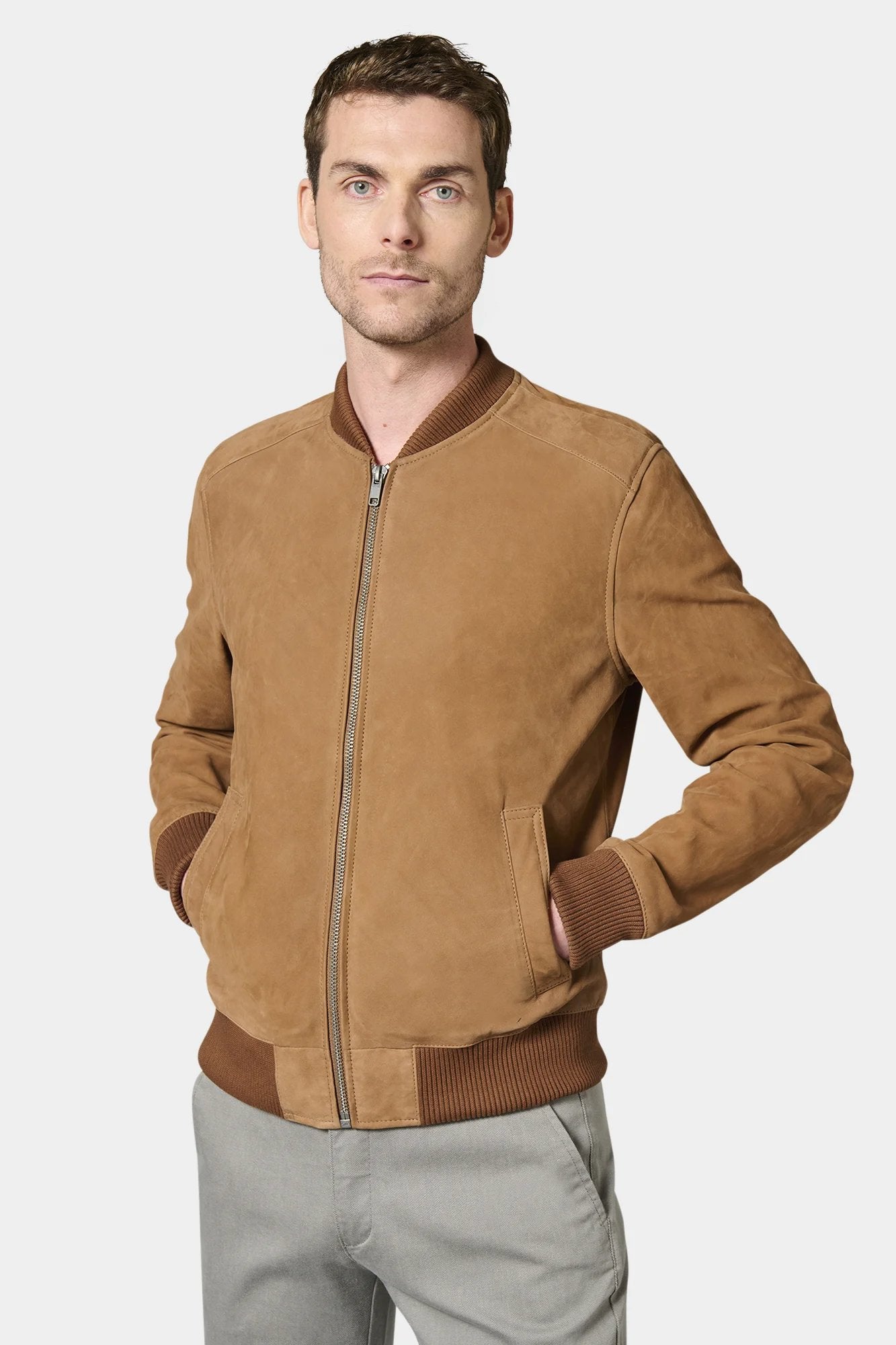 Blouson cuir Garan Jerem, coupe ajustée vue 4