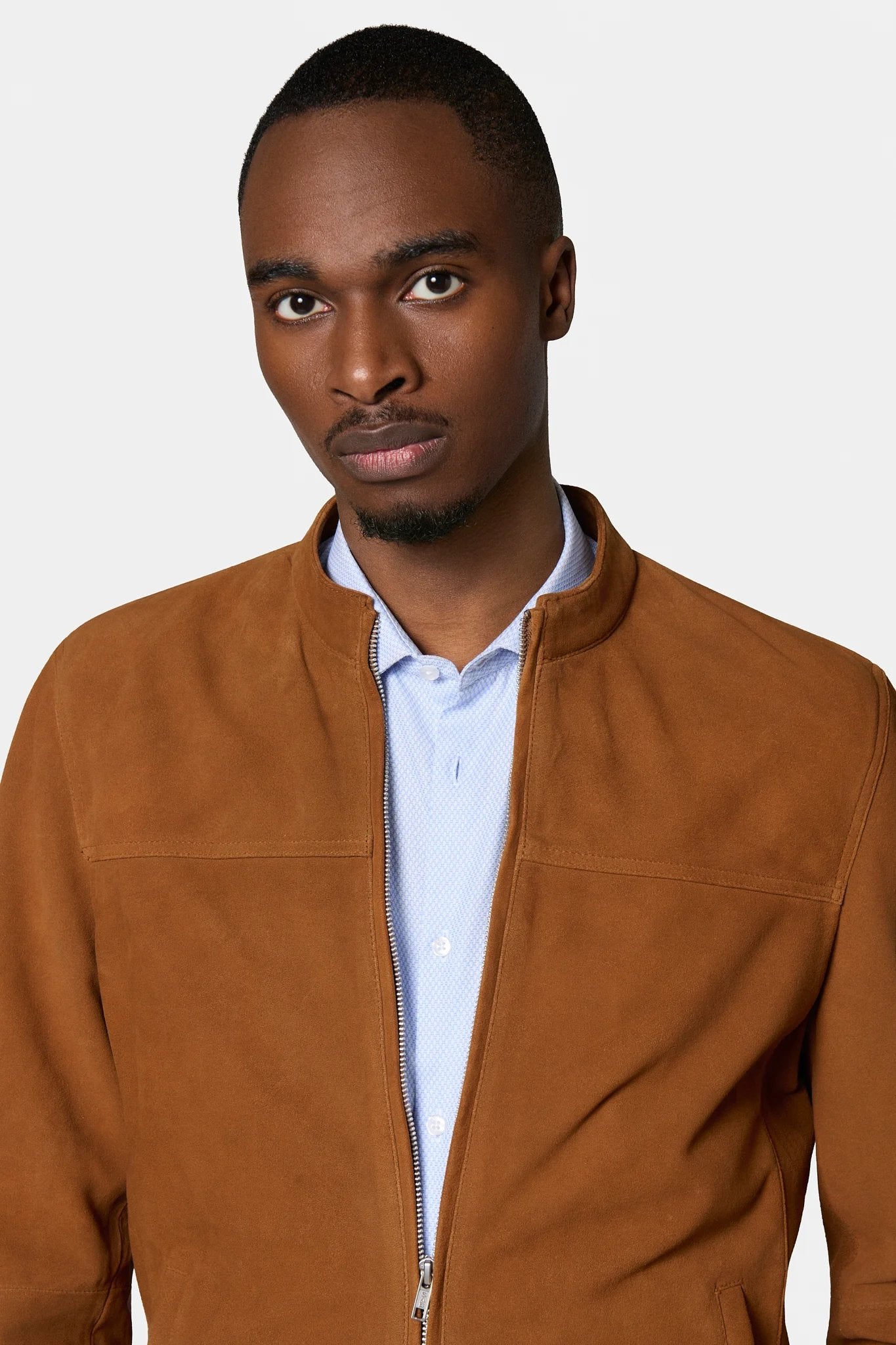 Blouson, cuir col montant Jerem