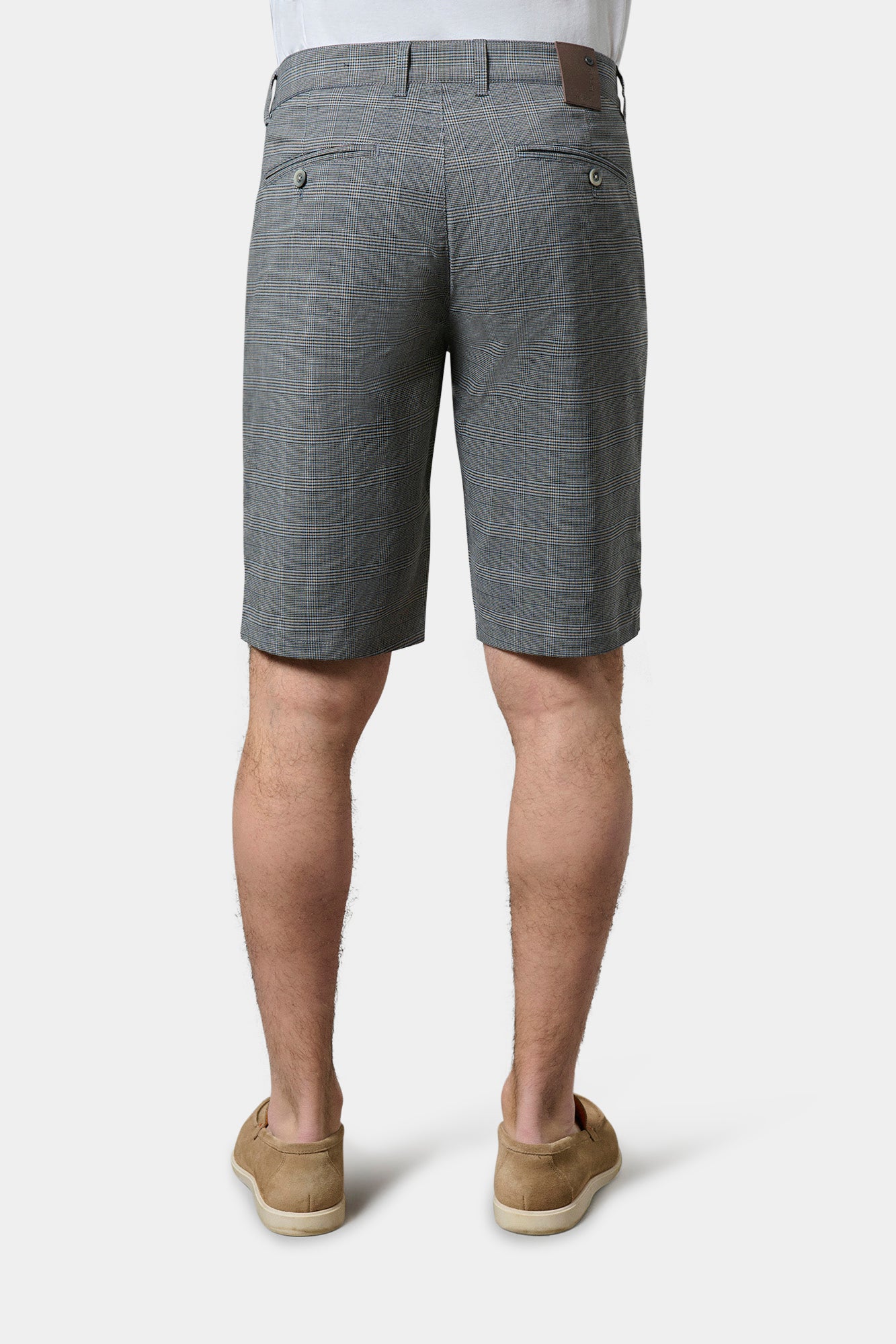 Bermuda stretch carreaux Jerem, coupe droite