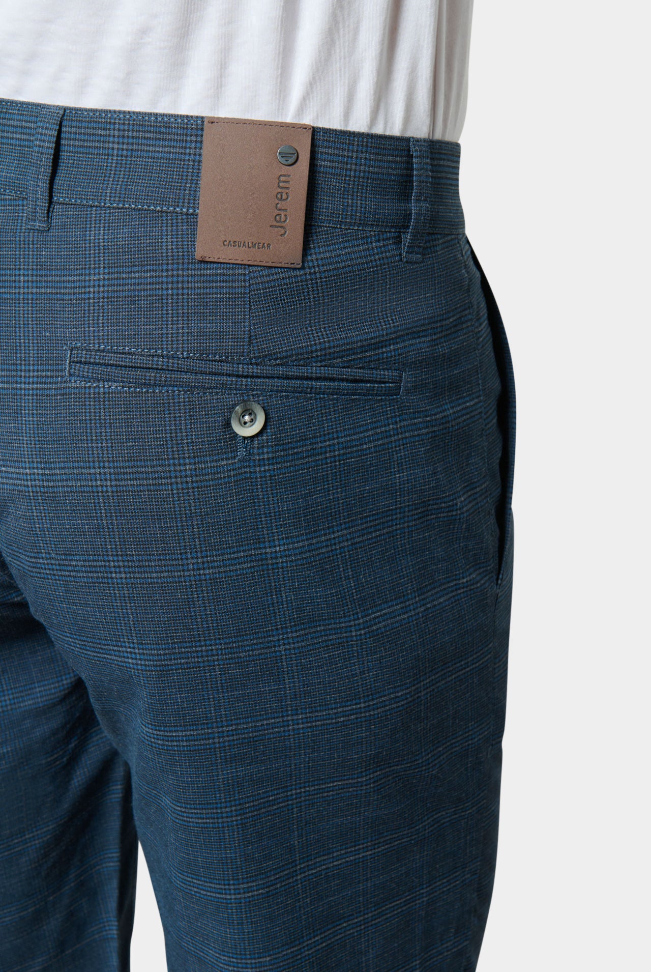 Bermuda stretch carreaux Jerem, coupe droite, poches italiennes